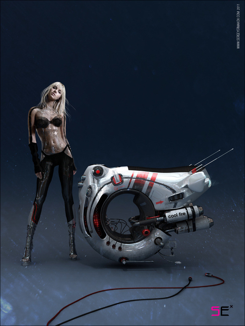 Concept Car，Motorcycle，Hand drawn，Rendering，