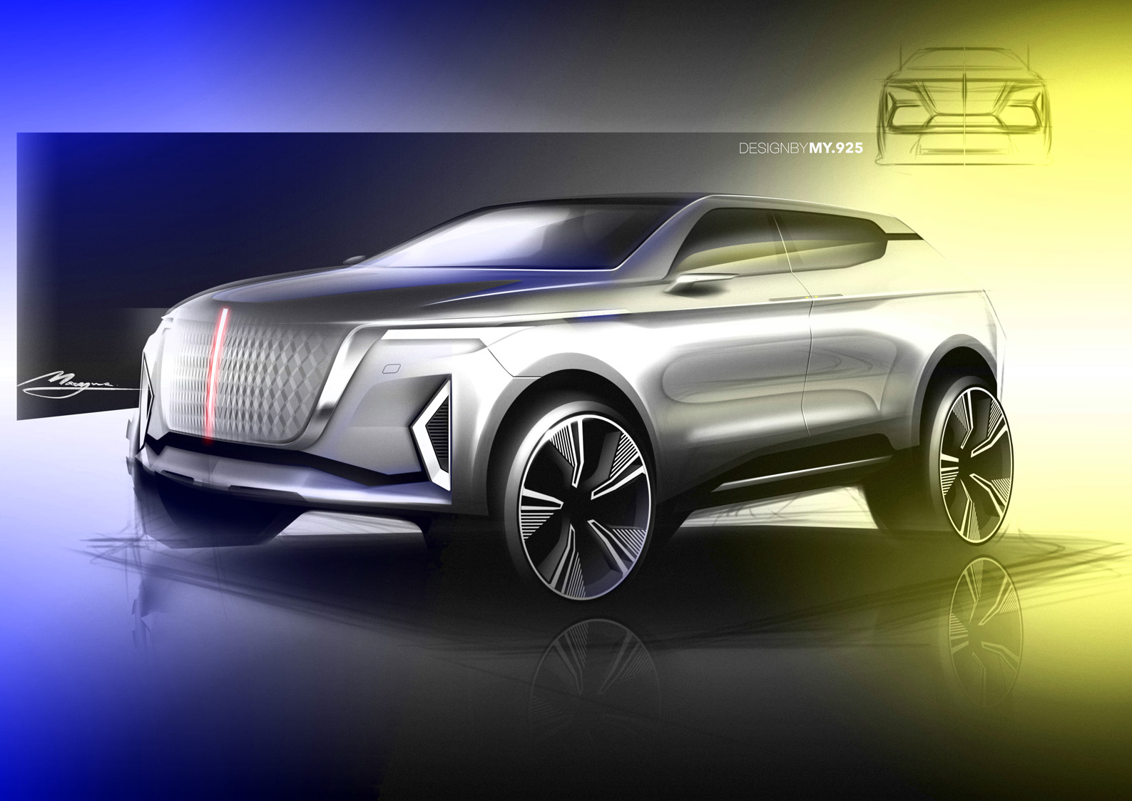 Automobile design，Design hand drawn，