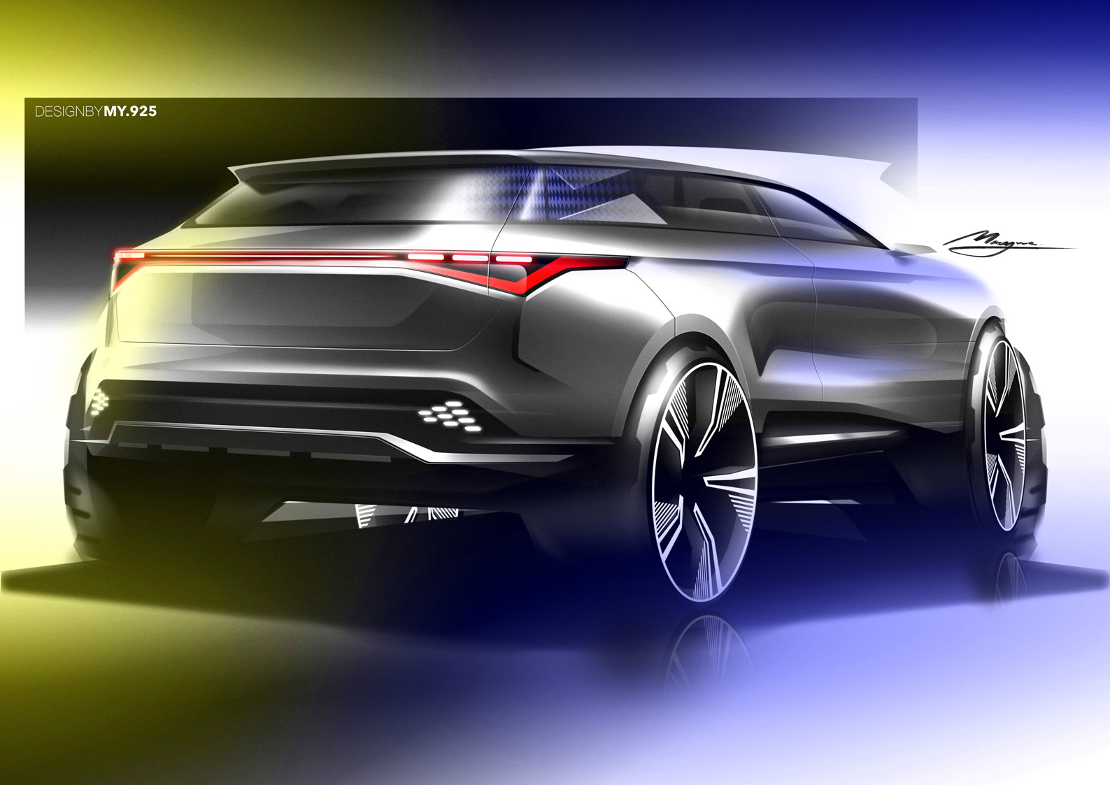 Automobile design，Design hand drawn，