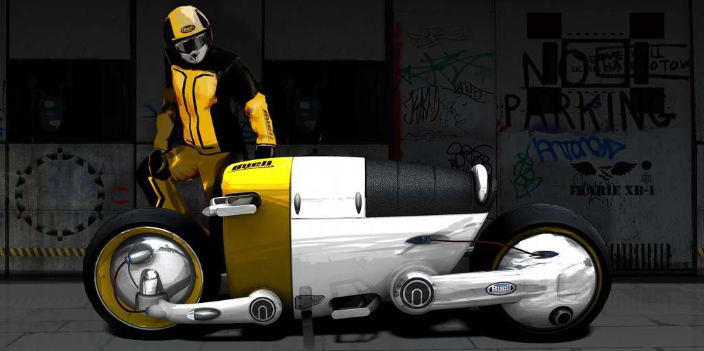 Concept Car，Motorcycle，Hand drawn，Rendering，