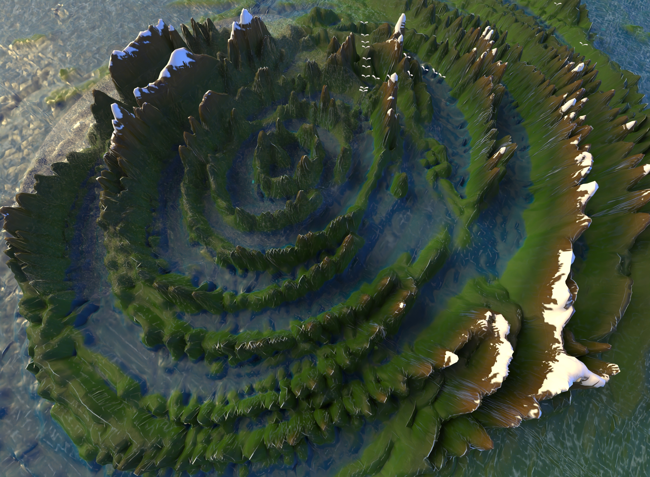 Nature, snow mountain, keyshot，