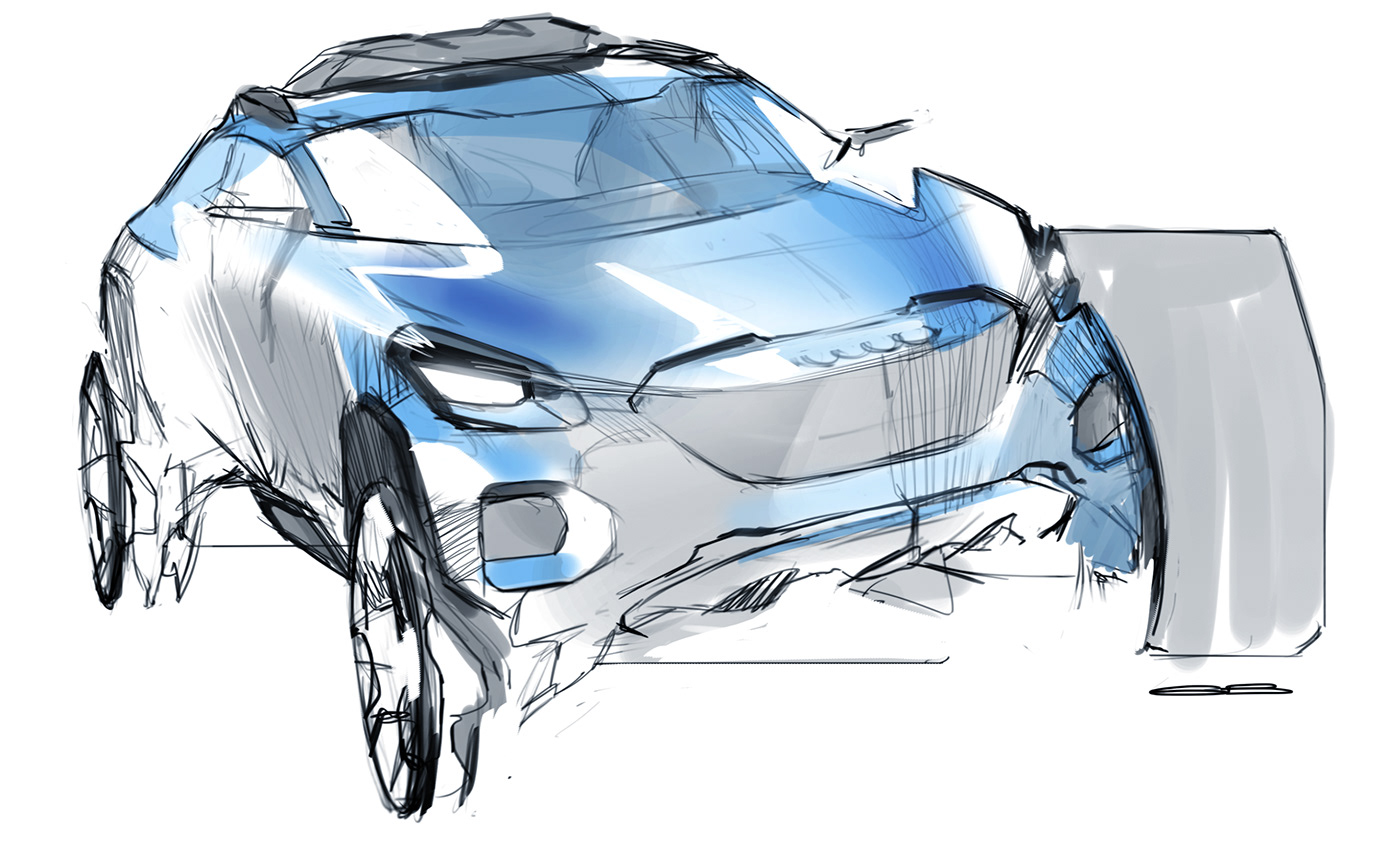 automobile，audi，Hand drawn，sketch，