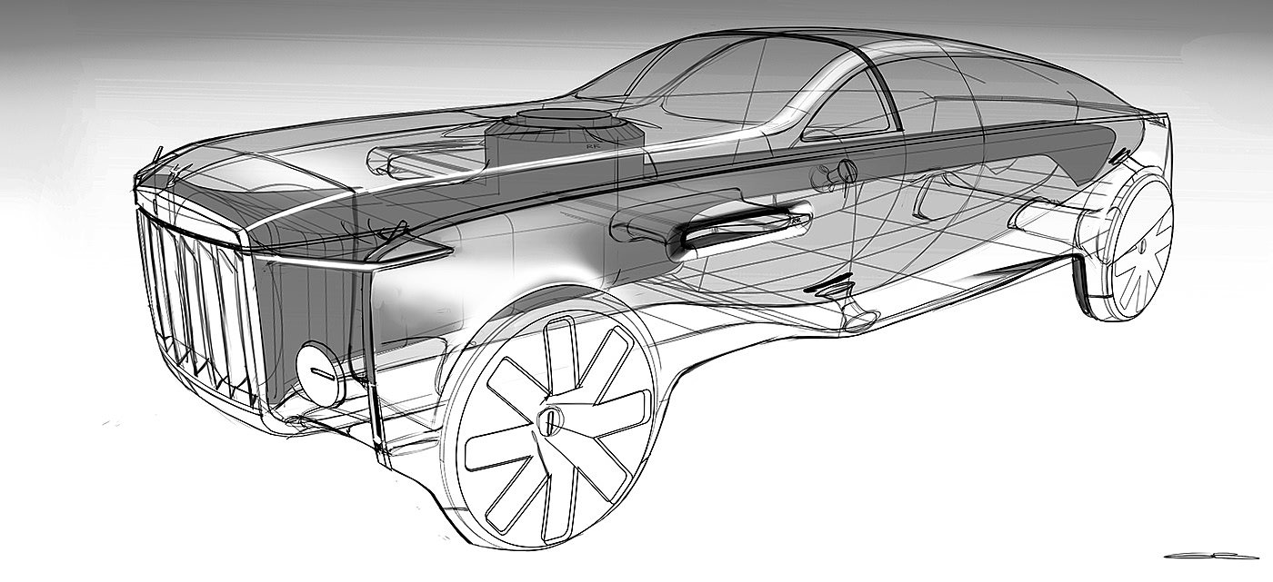 automobile，audi，Hand drawn，sketch，