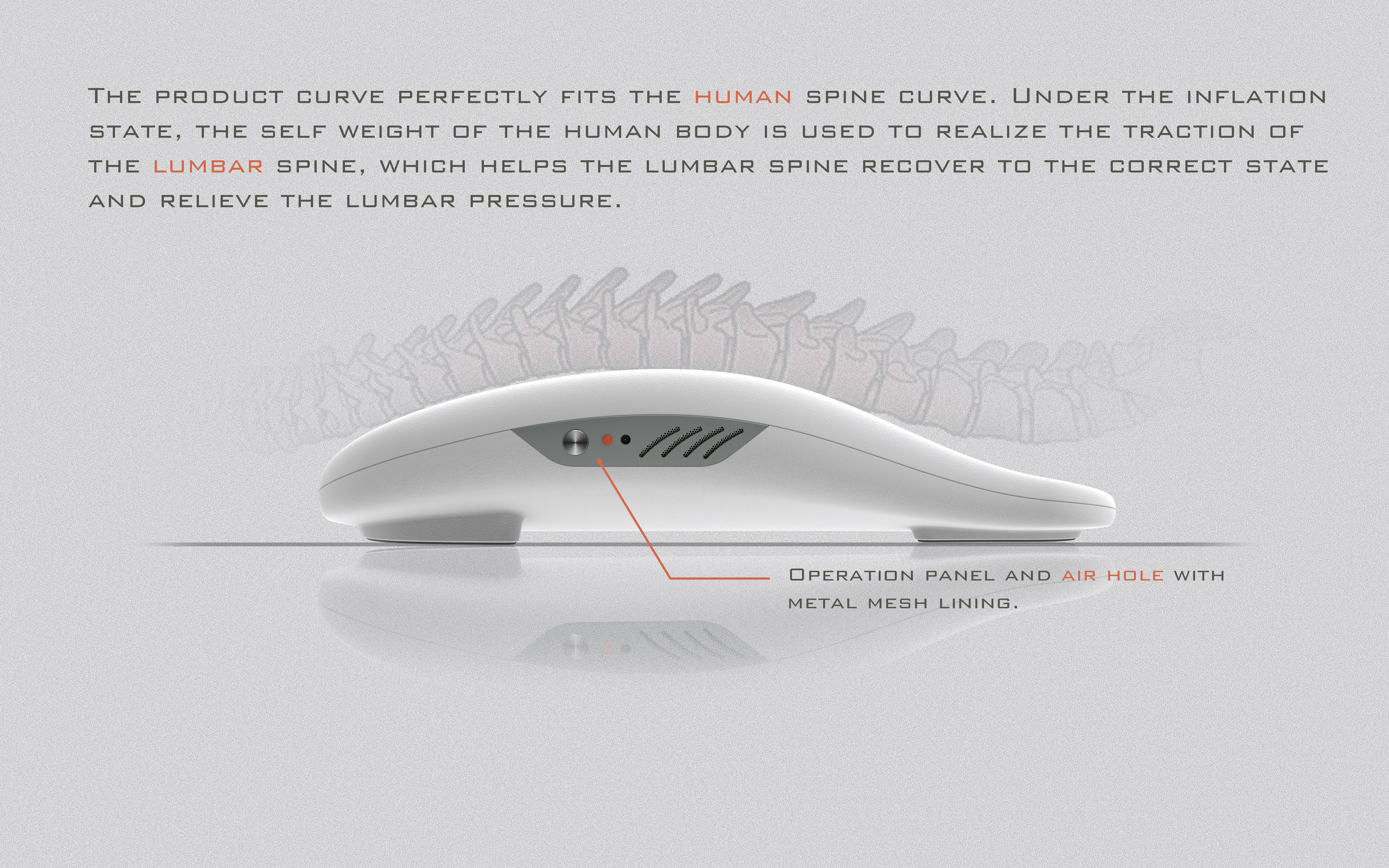 Spade design，Massage apparatus，lumbar，