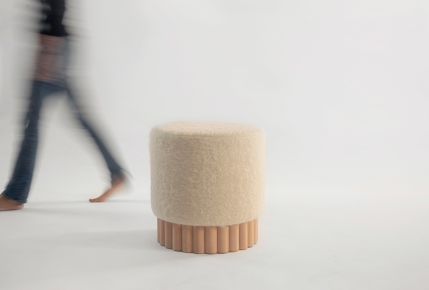 round table，Footstool，wool，Lotus，