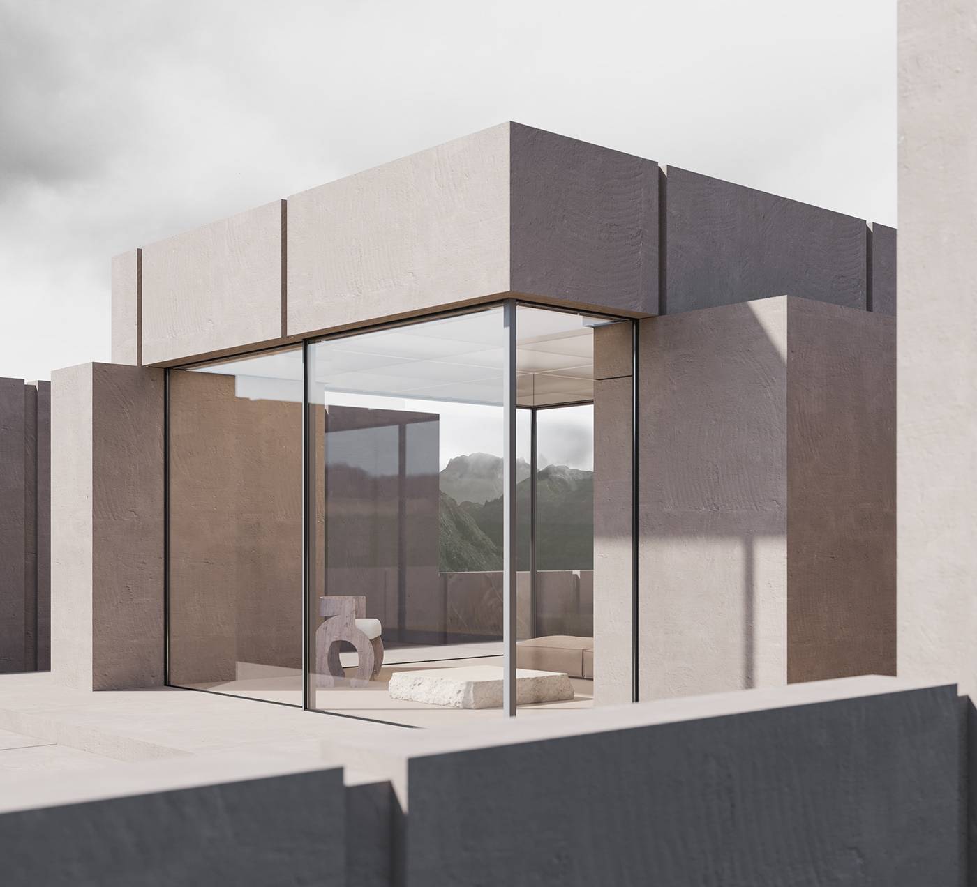 Introvert，residence，geometry，Interior design，