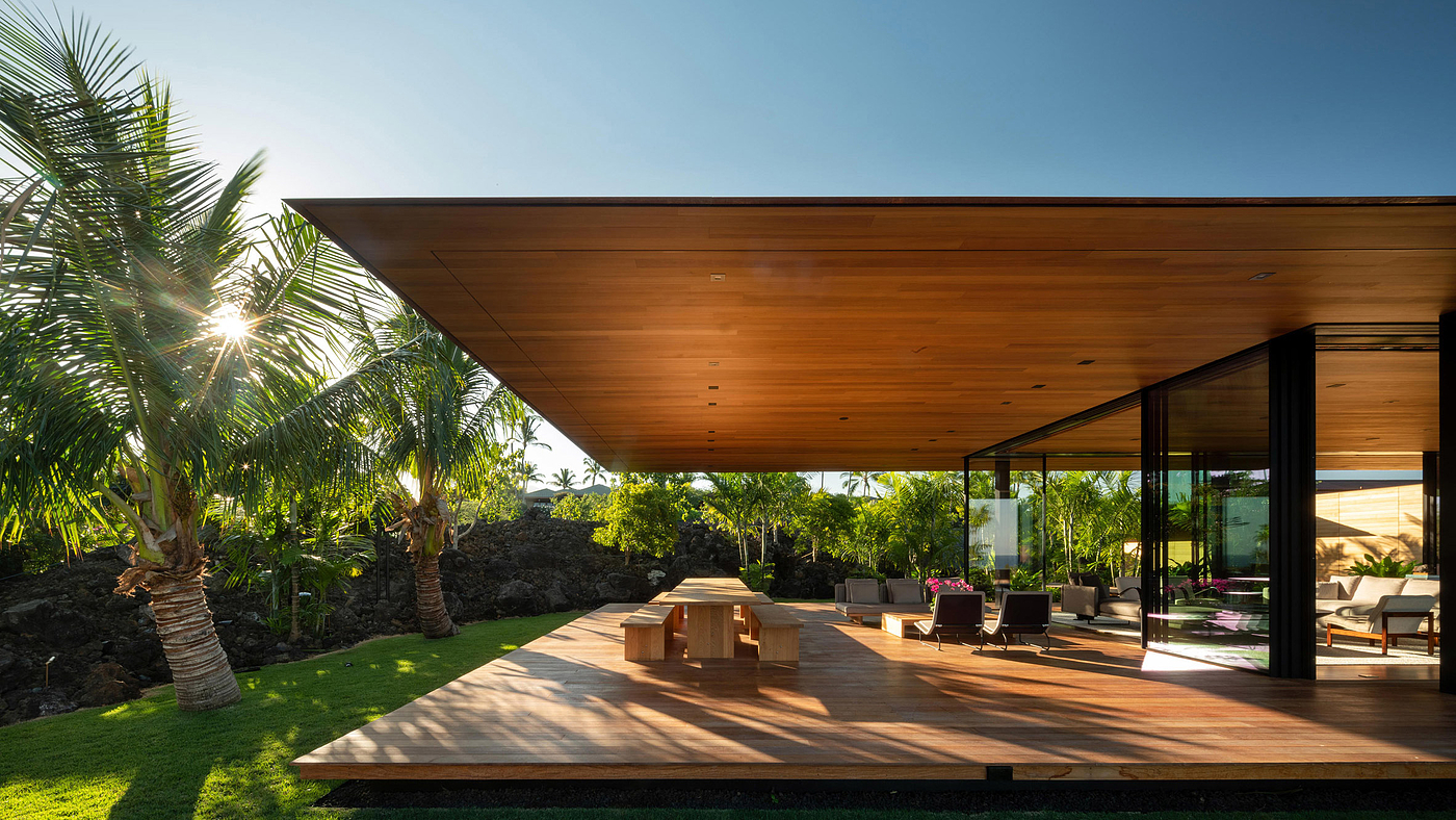 Hale Lana.，Hawaiian lava field，house，