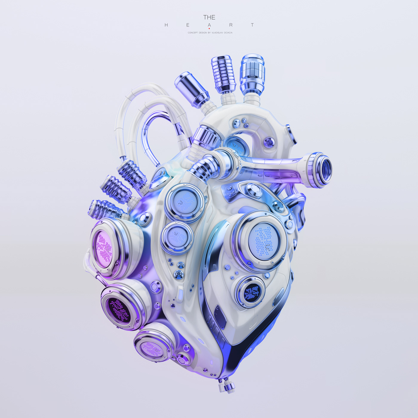 ultraviolet rays，Robot heart，mapping，CGI mapping，Render，