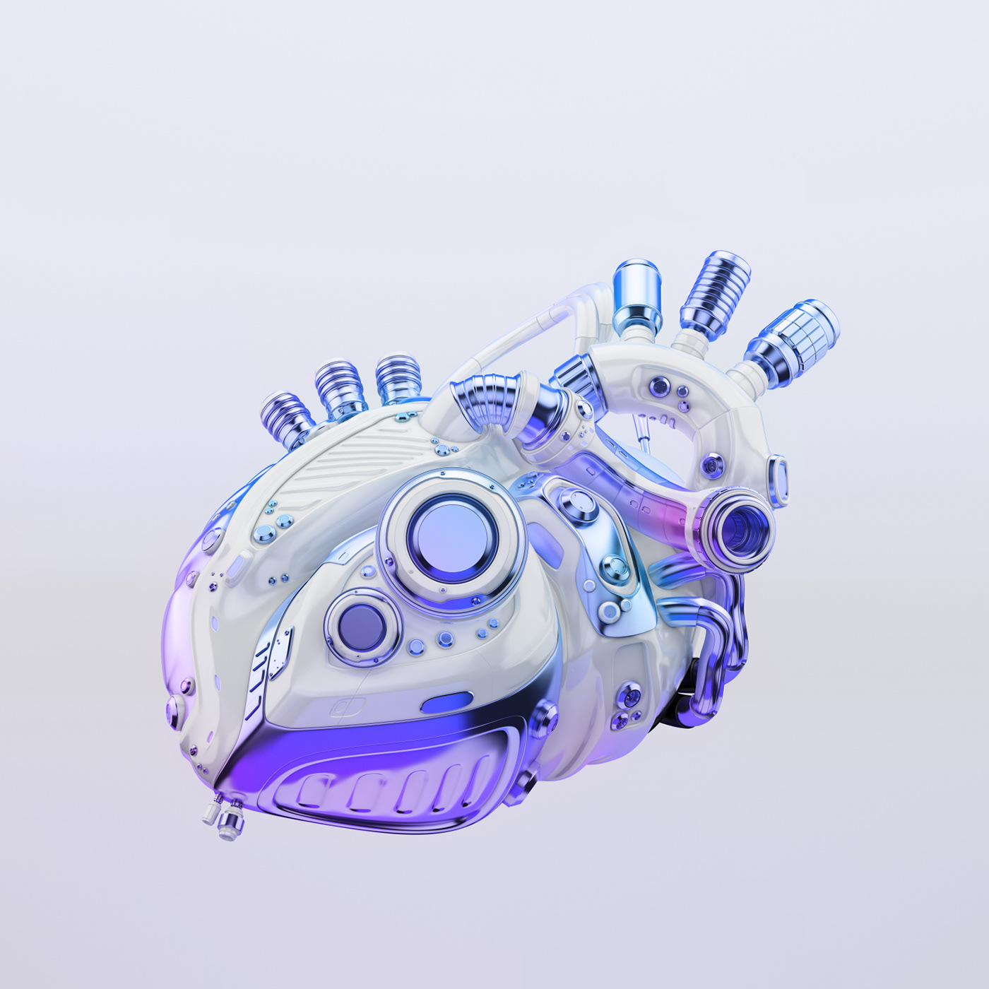 ultraviolet rays，Robot heart，mapping，CGI mapping，Render，