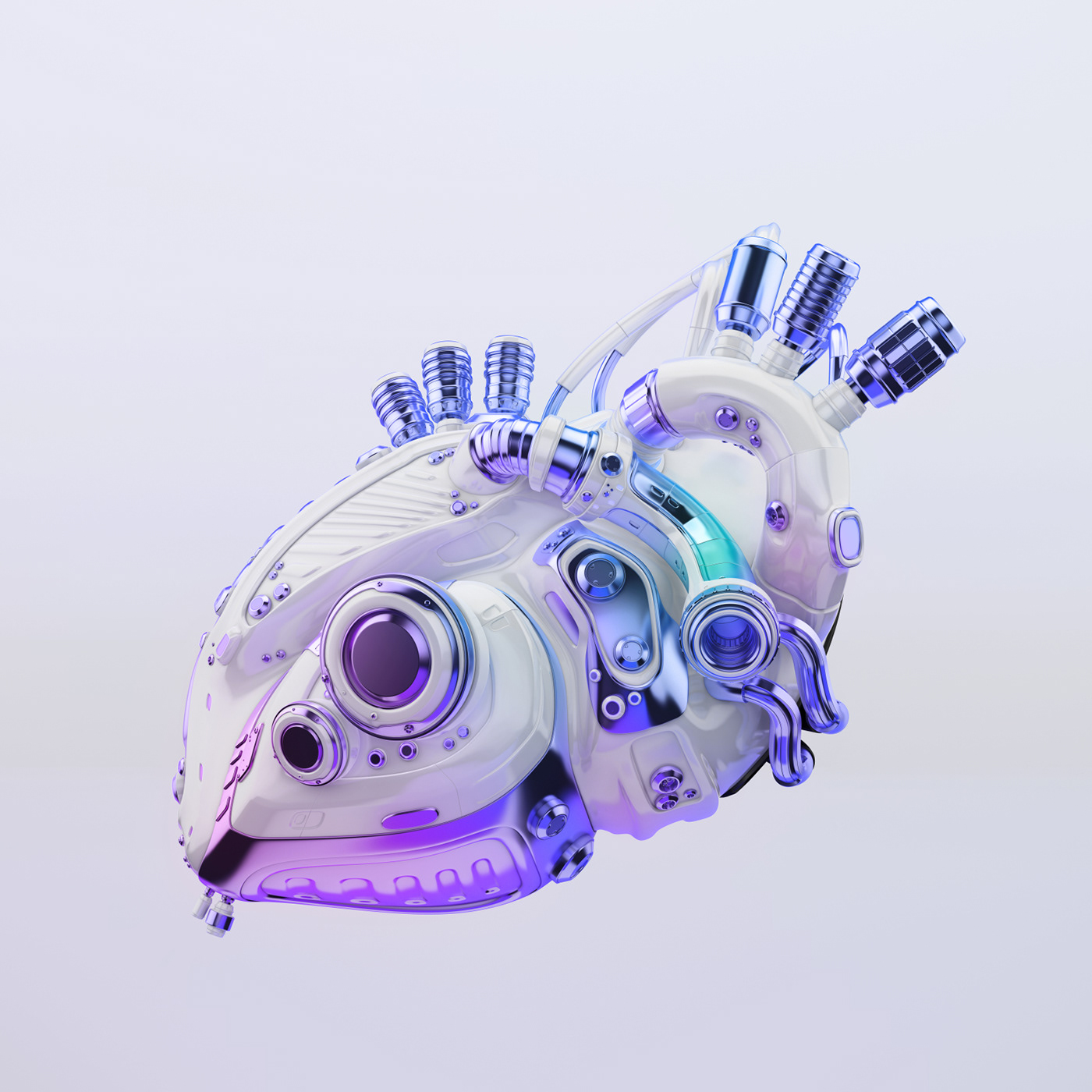 ultraviolet rays，Robot heart，mapping，CGI mapping，Render，