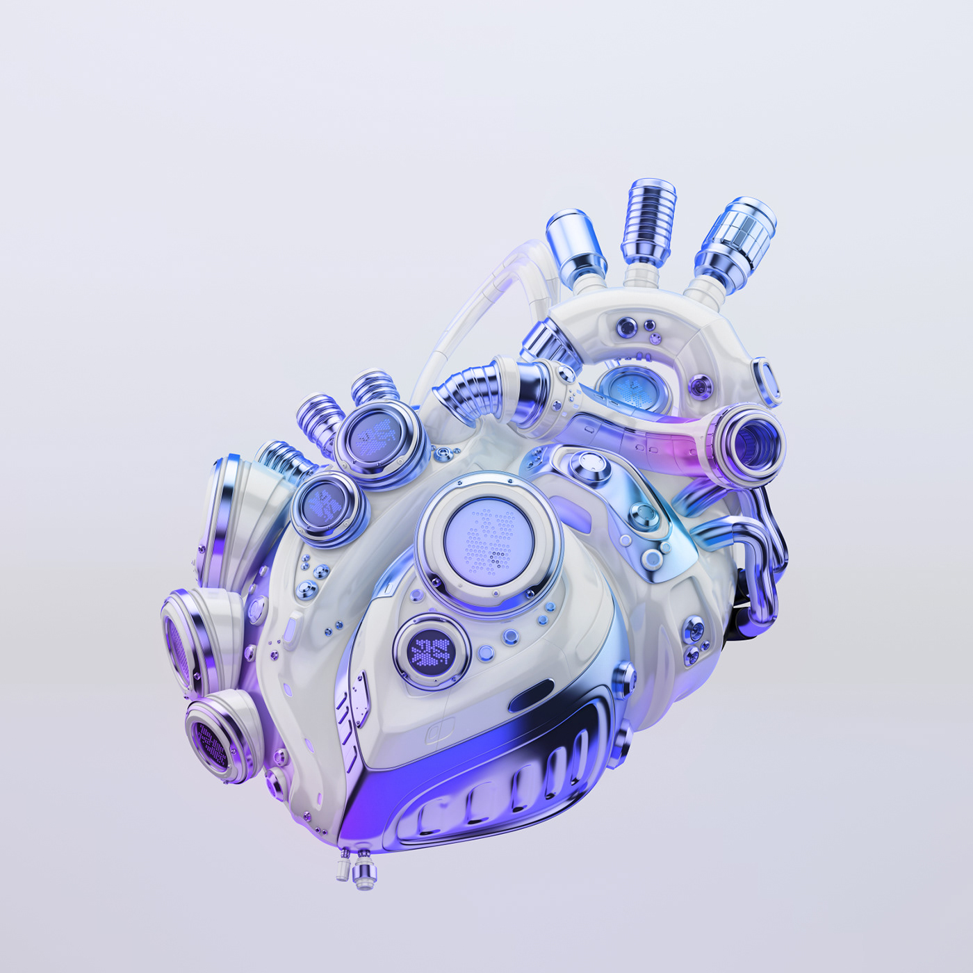 ultraviolet rays，Robot heart，mapping，CGI mapping，Render，