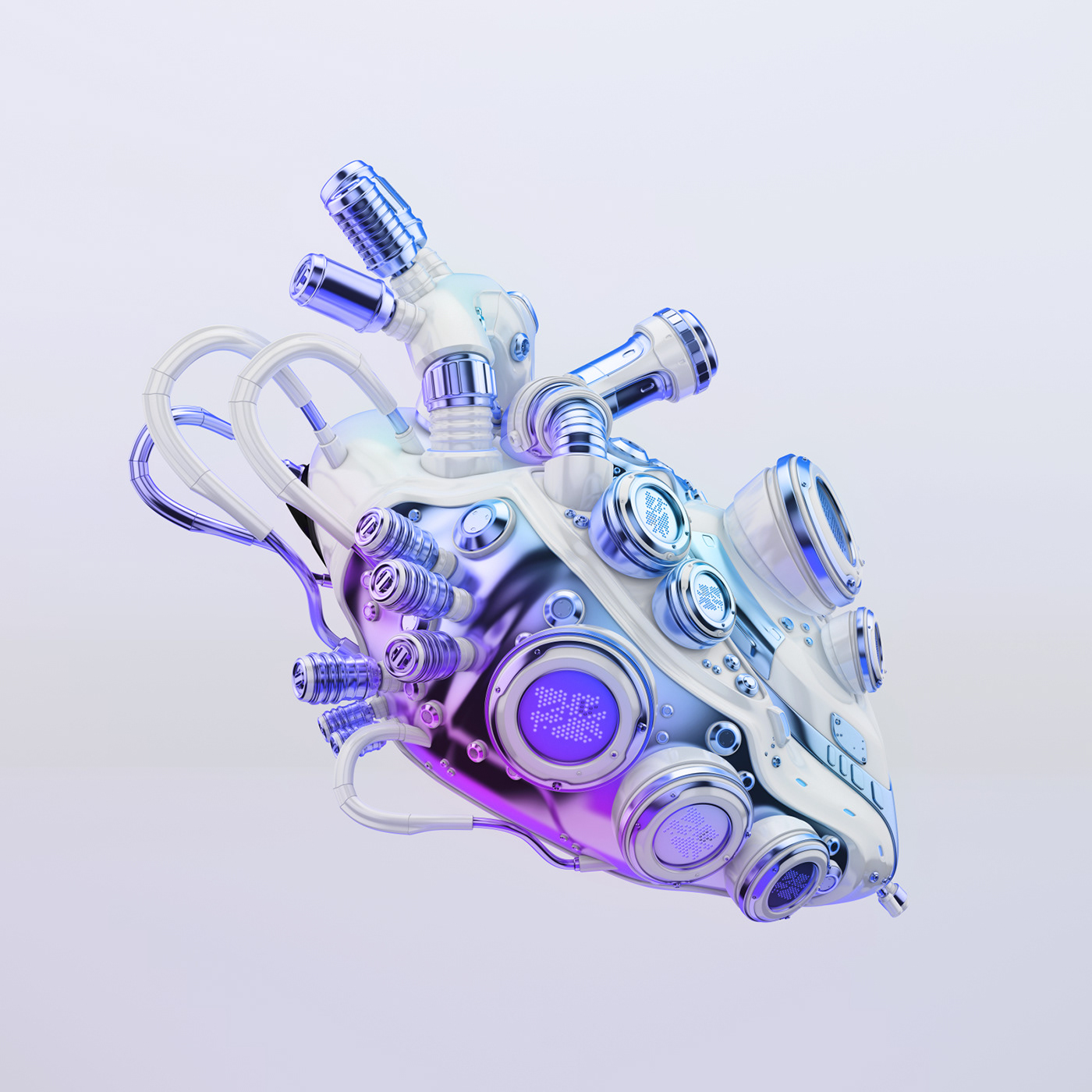 ultraviolet rays，Robot heart，mapping，CGI mapping，Render，