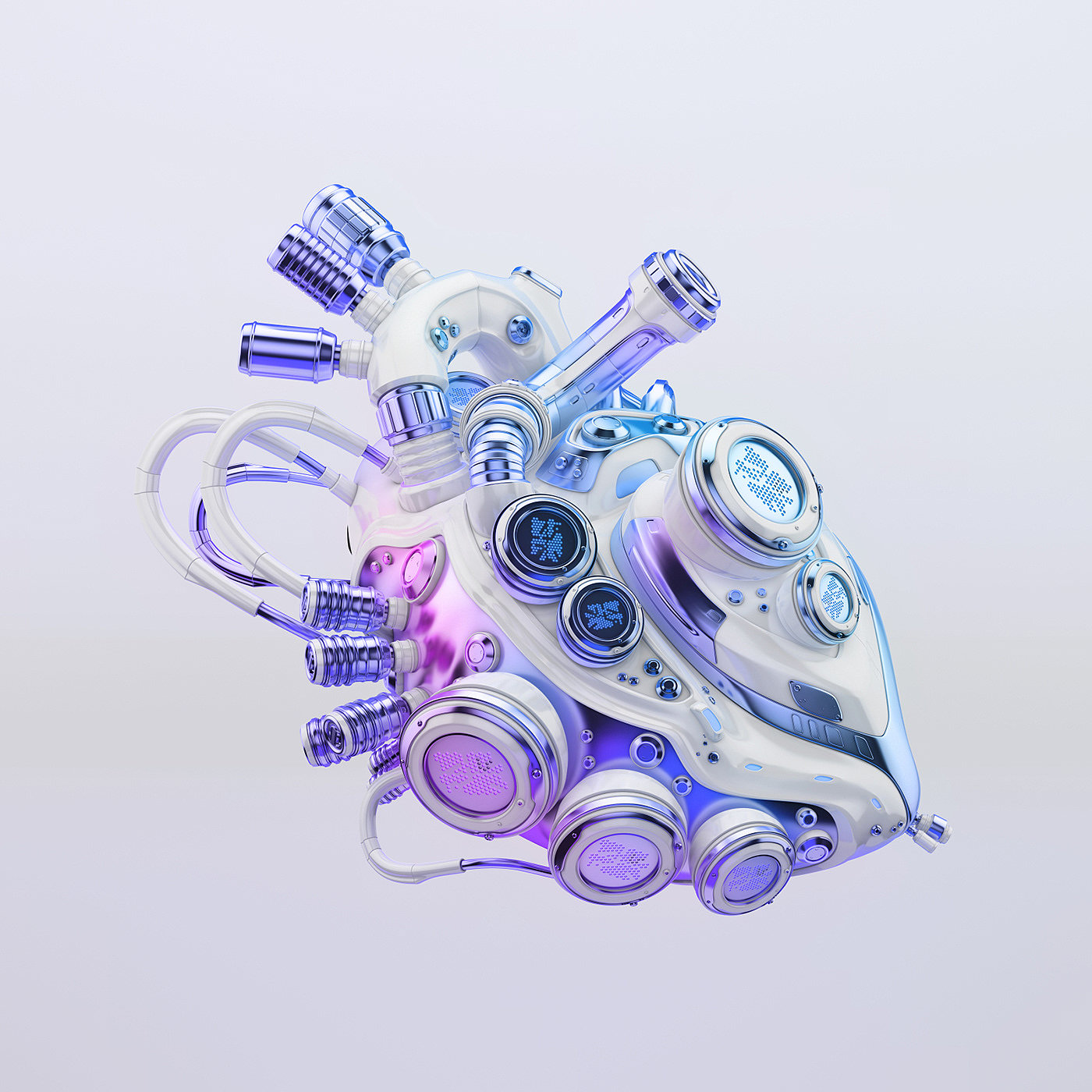 ultraviolet rays，Robot heart，mapping，CGI mapping，Render，