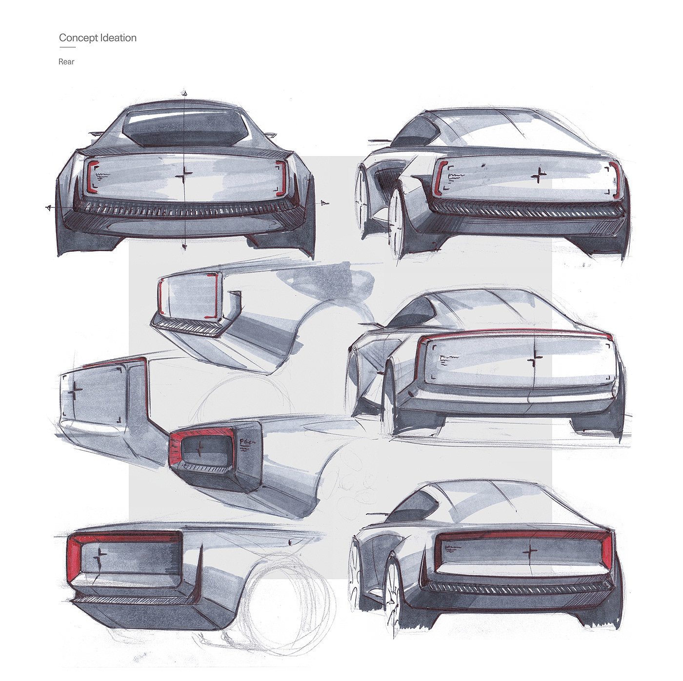 Polestar Pure，Murray Sharp，conceptual design，Automobile design，a design chart，