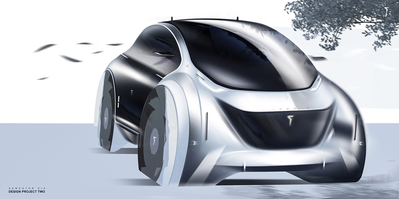 automobile，Commuter car，concept，two thousand and twenty-five，Hand drawn，