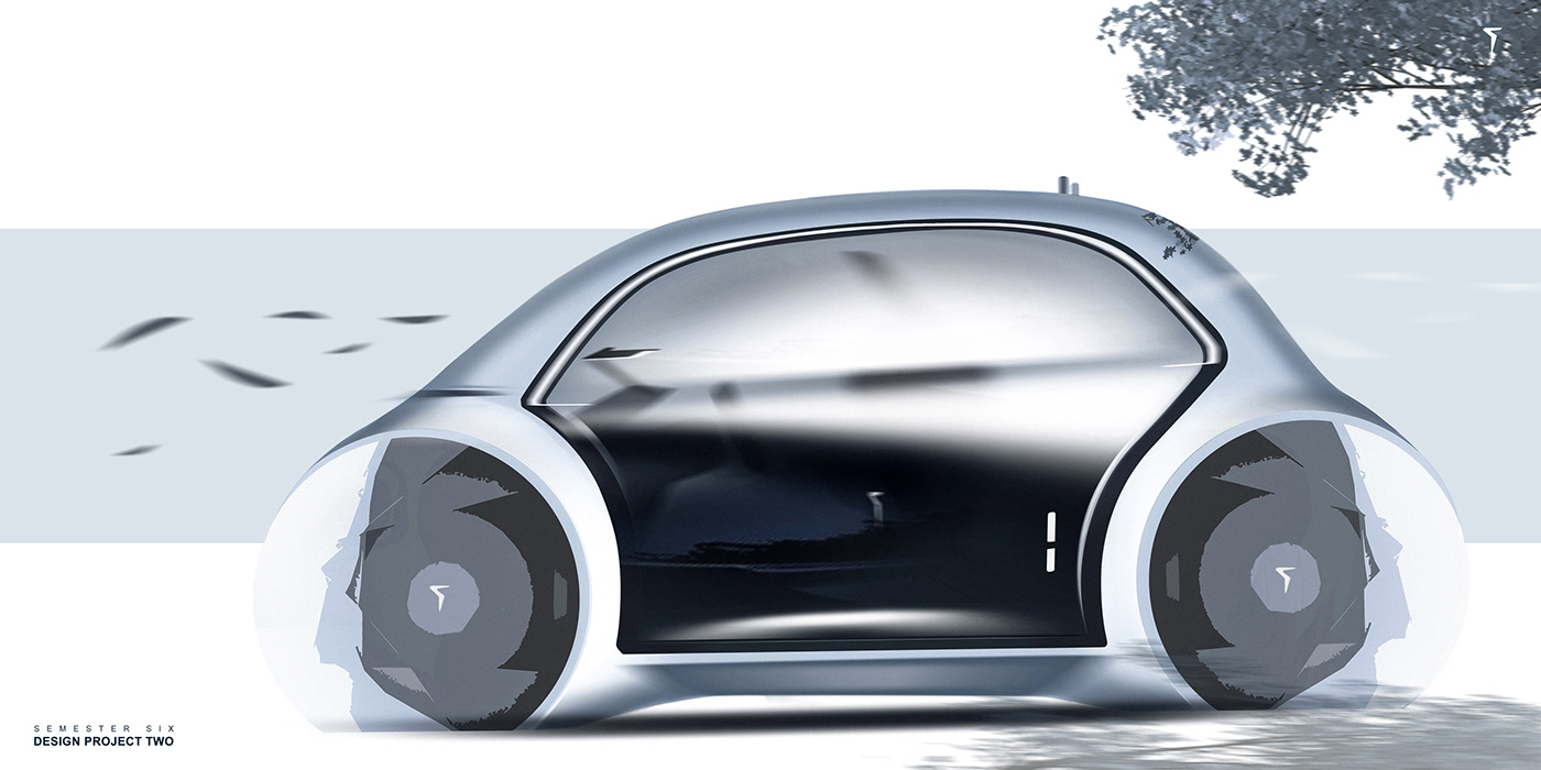 automobile，Commuter car，concept，two thousand and twenty-five，Hand drawn，