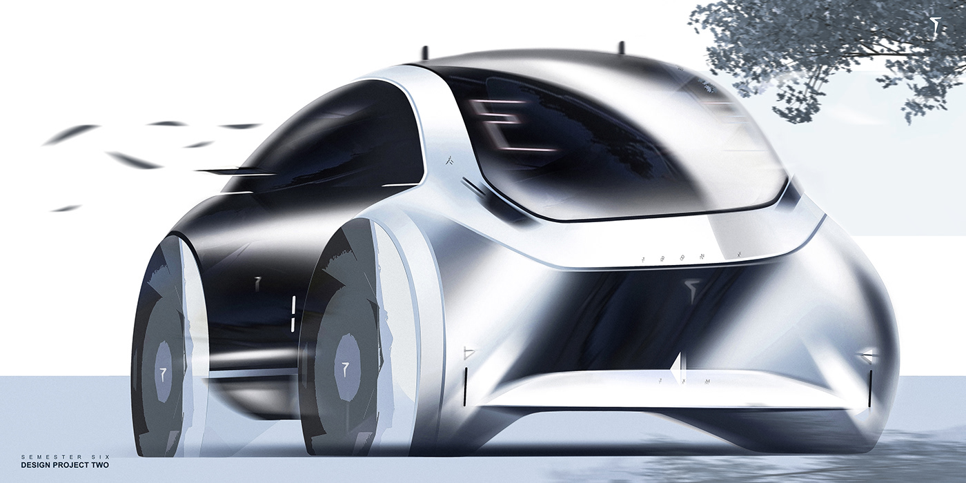 automobile，Commuter car，concept，two thousand and twenty-five，Hand drawn，