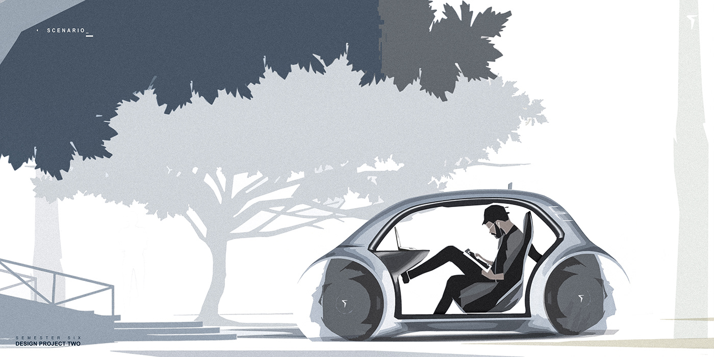 automobile，Commuter car，concept，two thousand and twenty-five，Hand drawn，