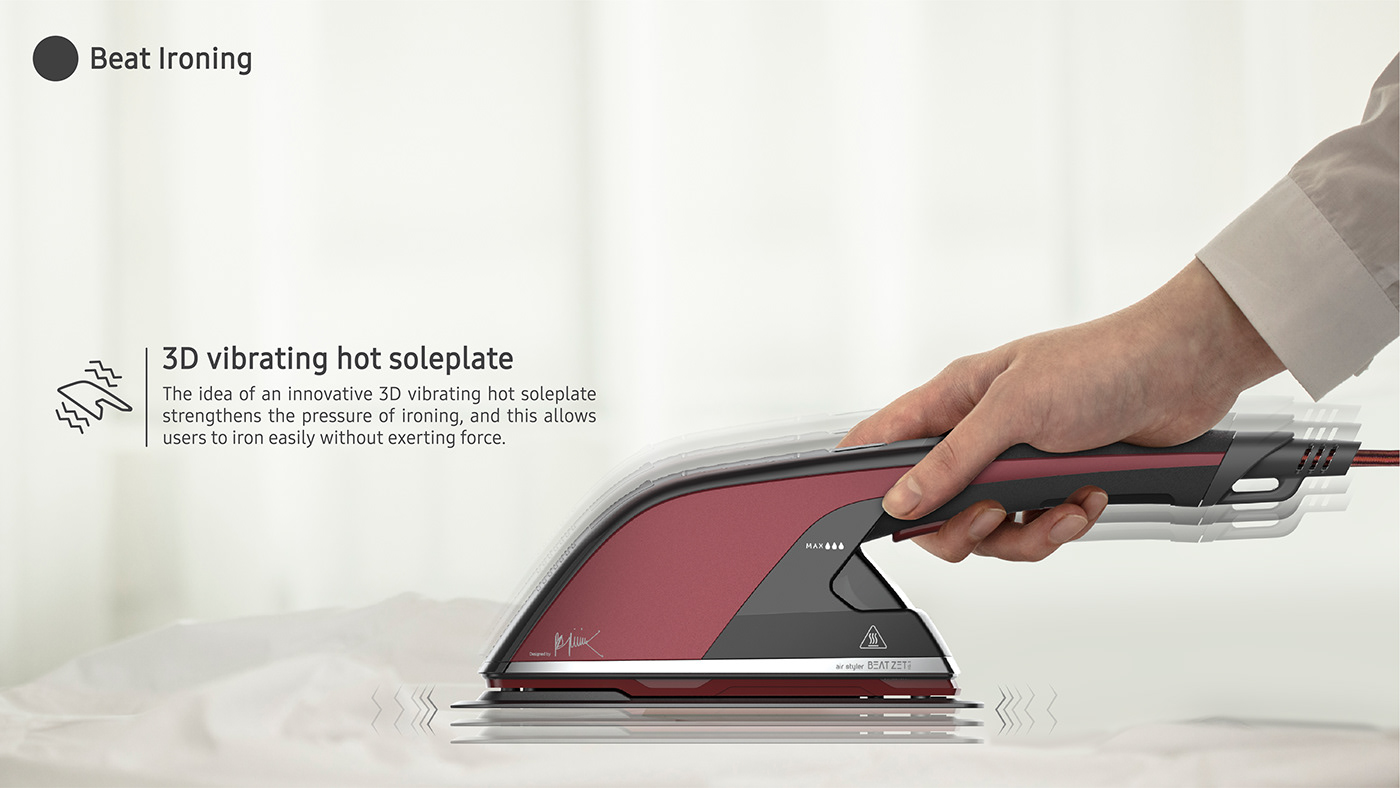 Vibrating steam iron，BEATZETE，Iron，gules，