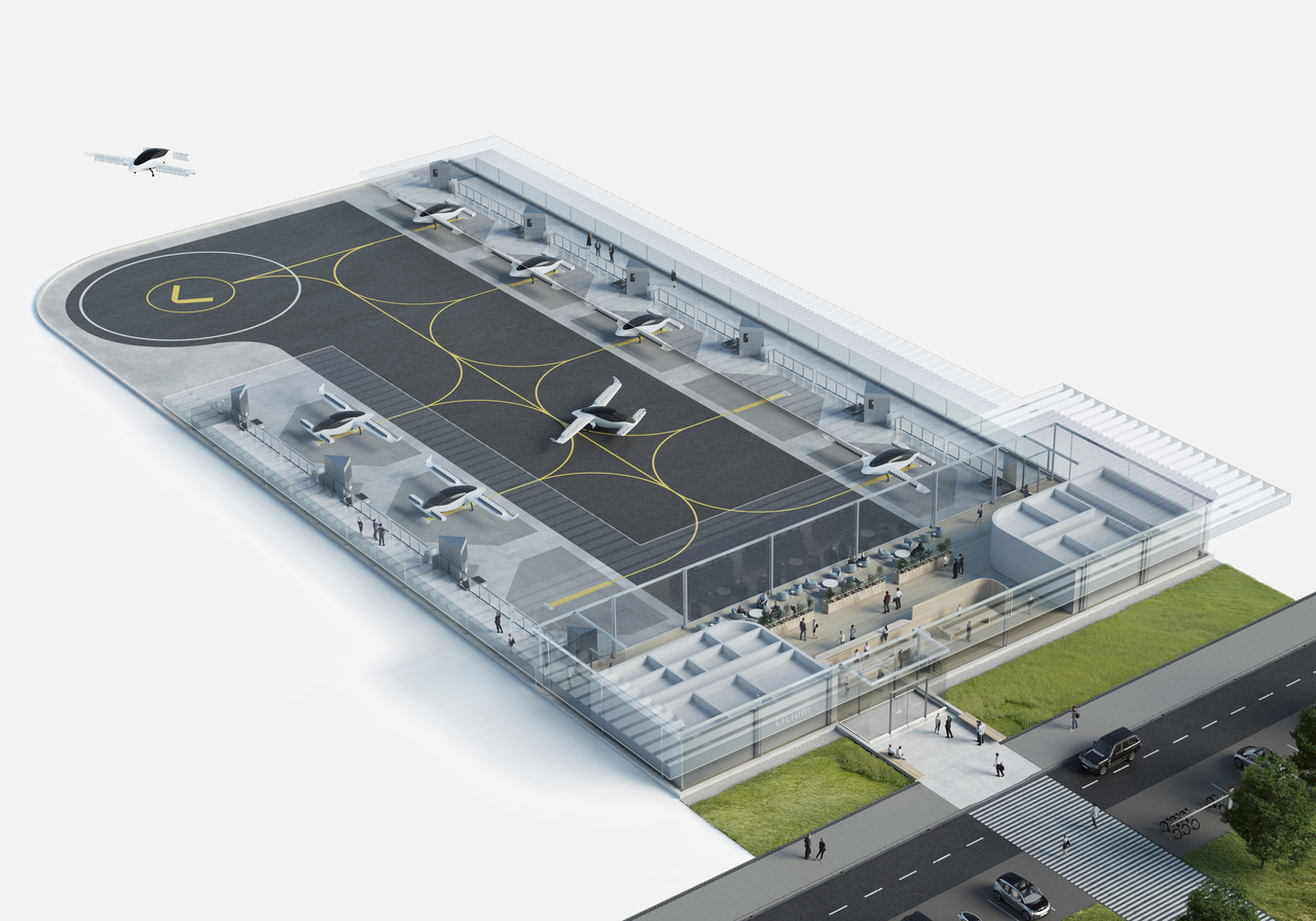 出租车创业公司lilium展示了城市垂直停车场的设计 普象网