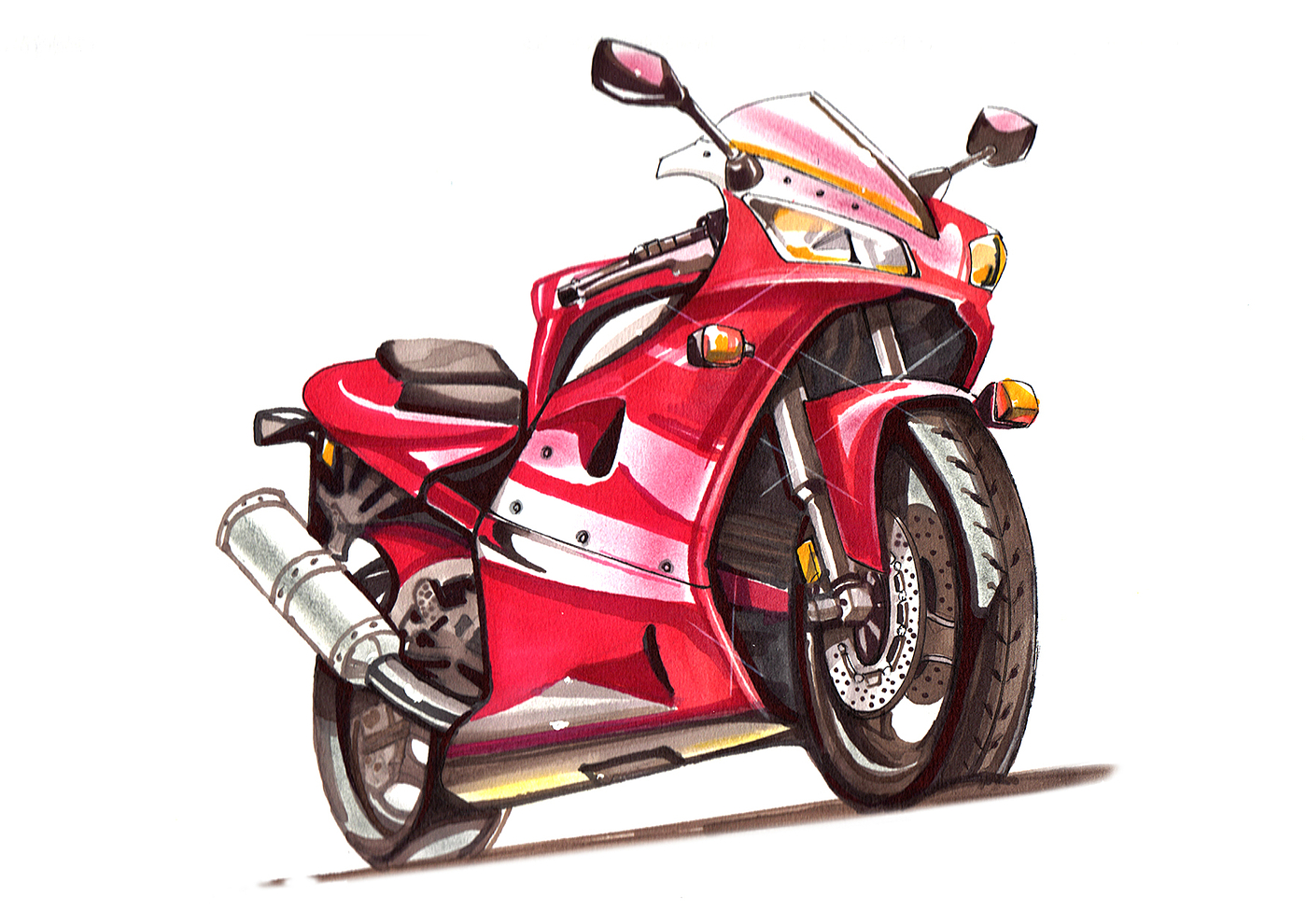 Hand drawn，motorcycle，vehicle，sketch，sketch，Hand drawing exercise，
