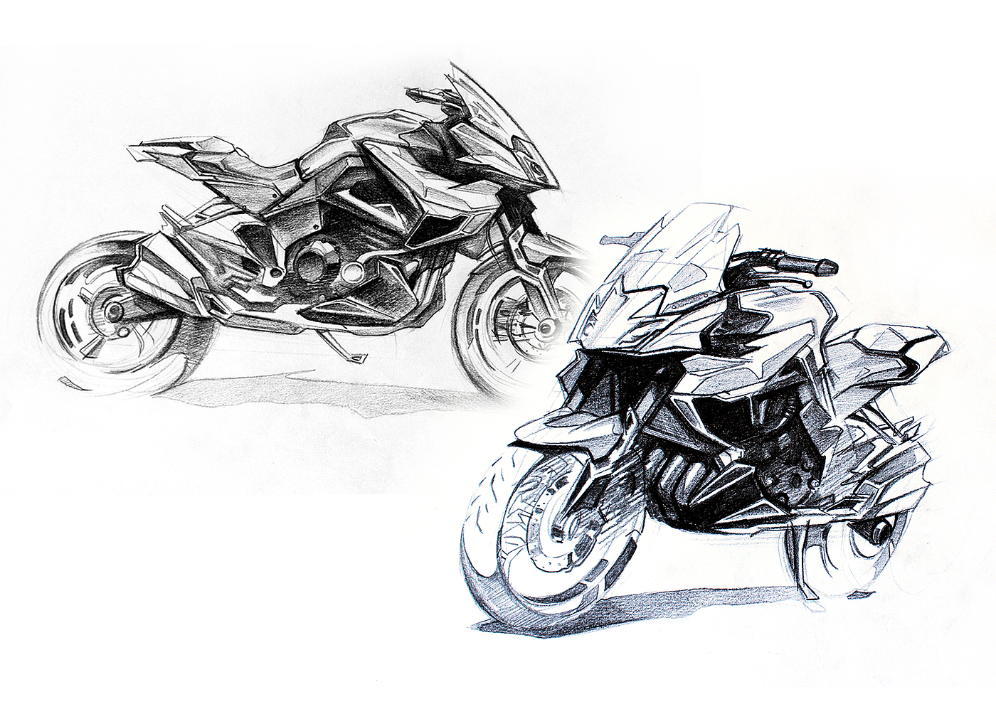 手绘，摩托车，交通工具，草图，sketch，手绘练习，