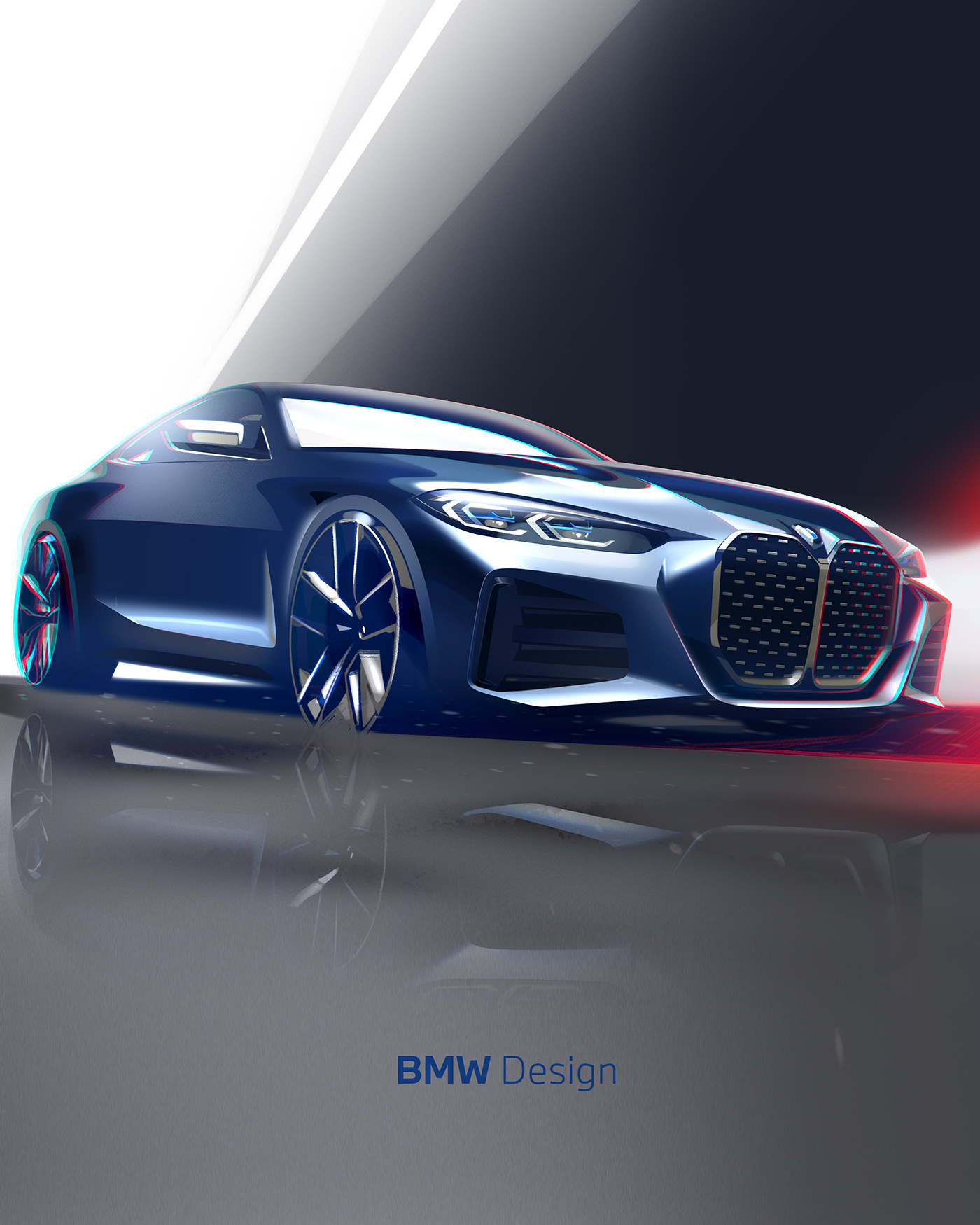 BMW 4 Series，Automobile design，blue，