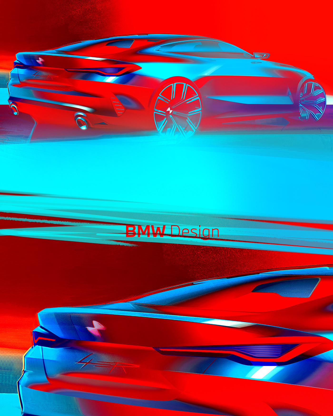 BMW 4 Series，Automobile design，blue，