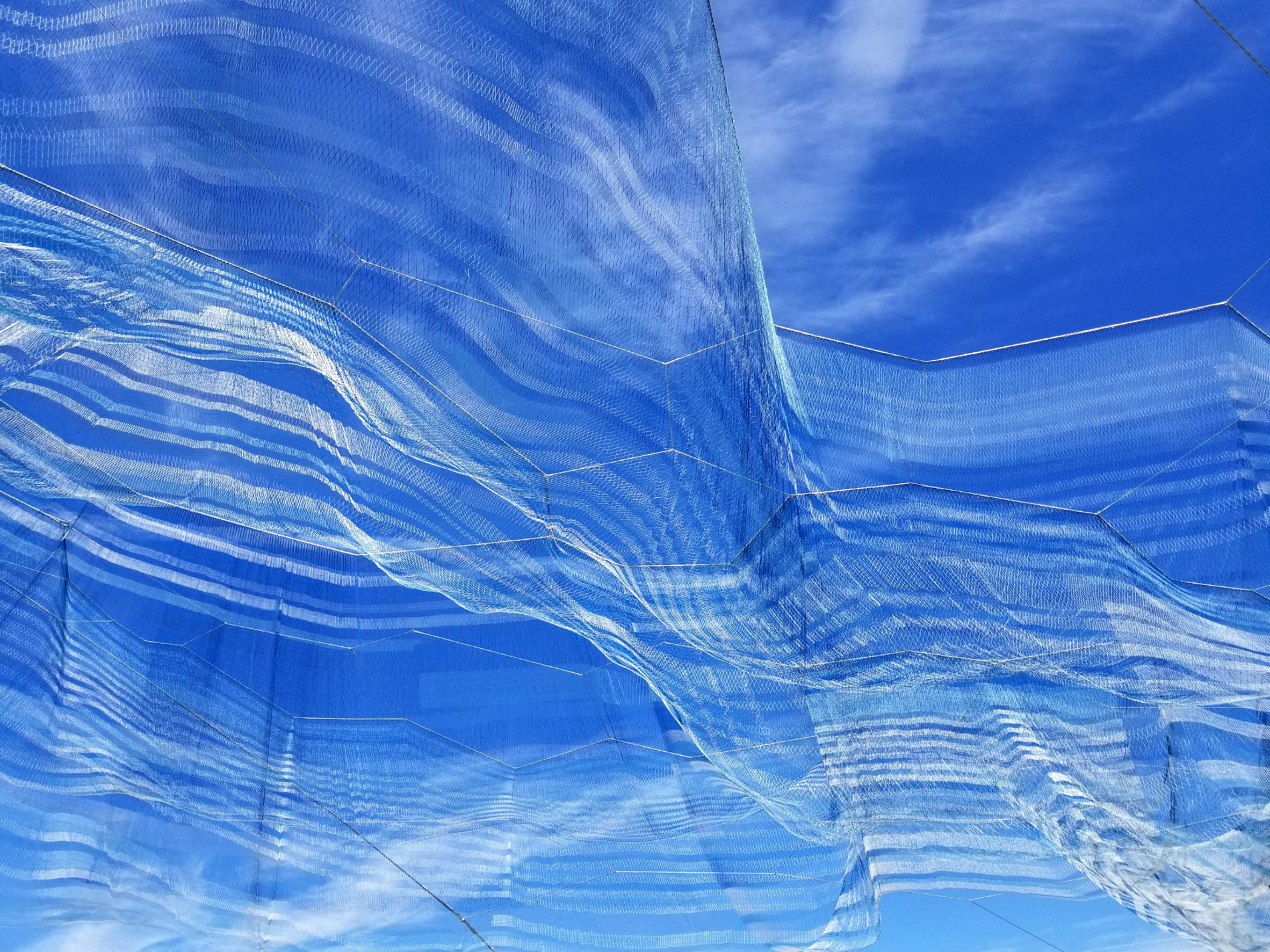 Woven sculpture，Outdoor architecture，Janet Echelman，architectural art，