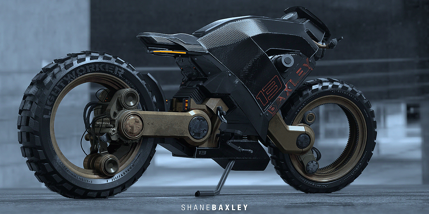 motorcycle，Baxley Moto，modeling，Render，