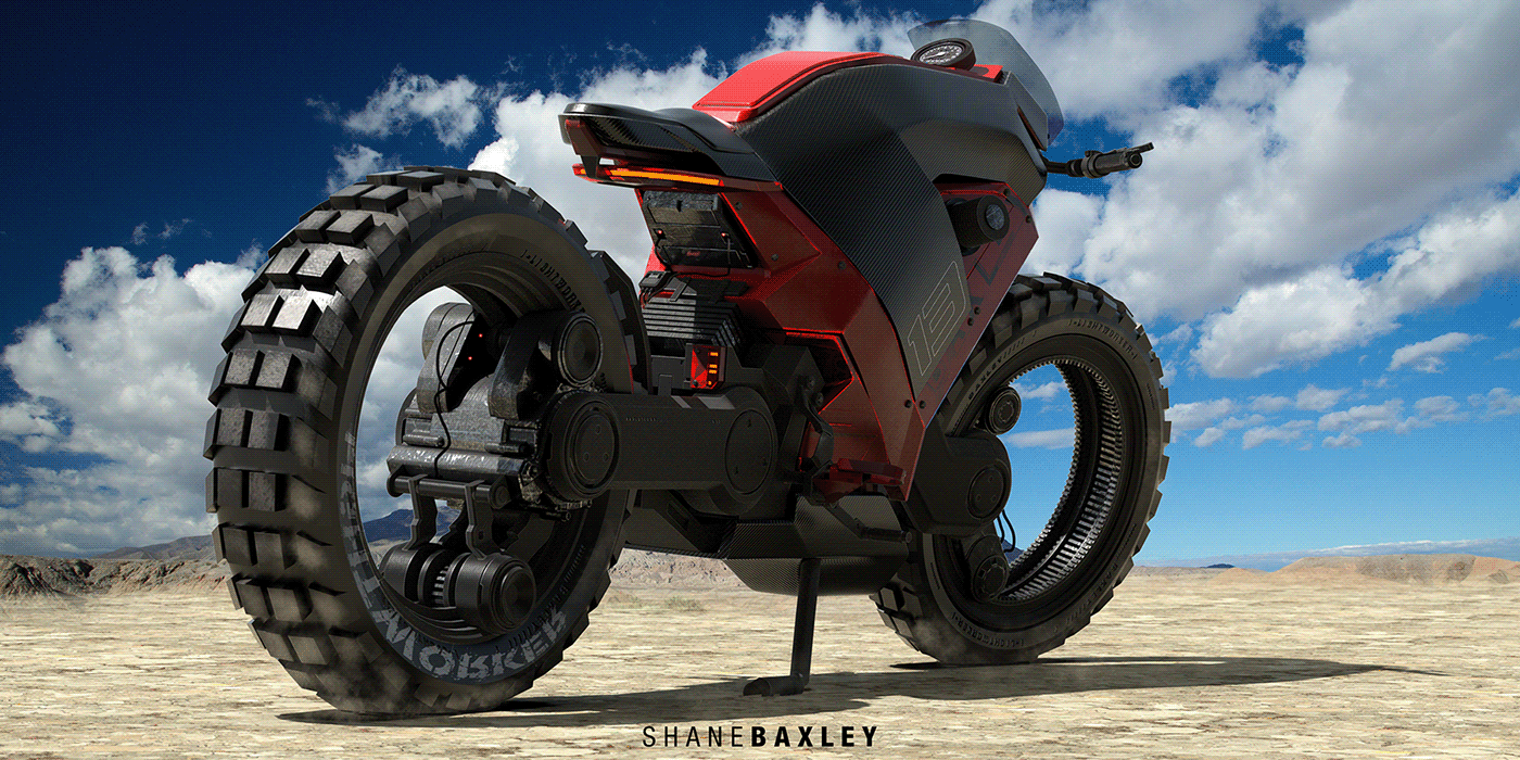 motorcycle，Baxley Moto，modeling，Render，