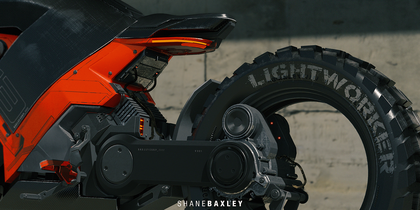 motorcycle，Baxley Moto，modeling，Render，