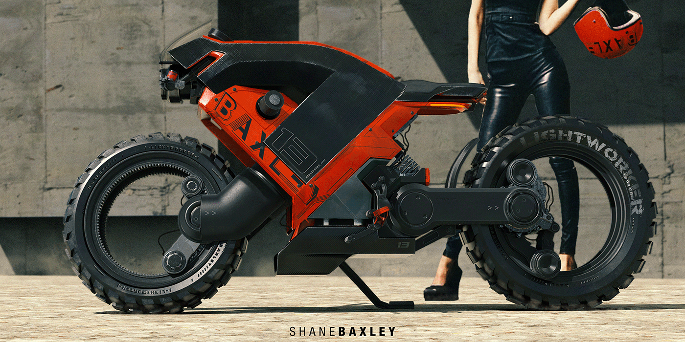 motorcycle，Baxley Moto，modeling，Render，