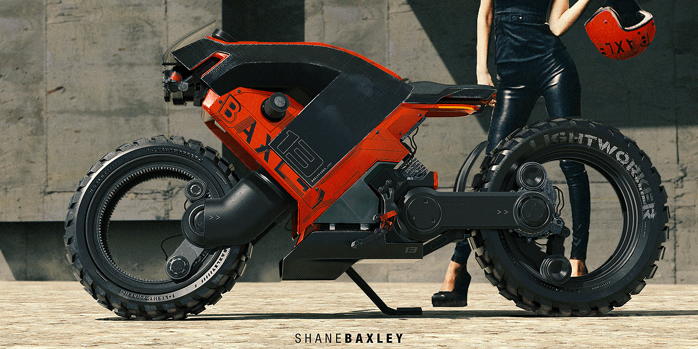 motorcycle，Baxley Moto，modeling，Render，