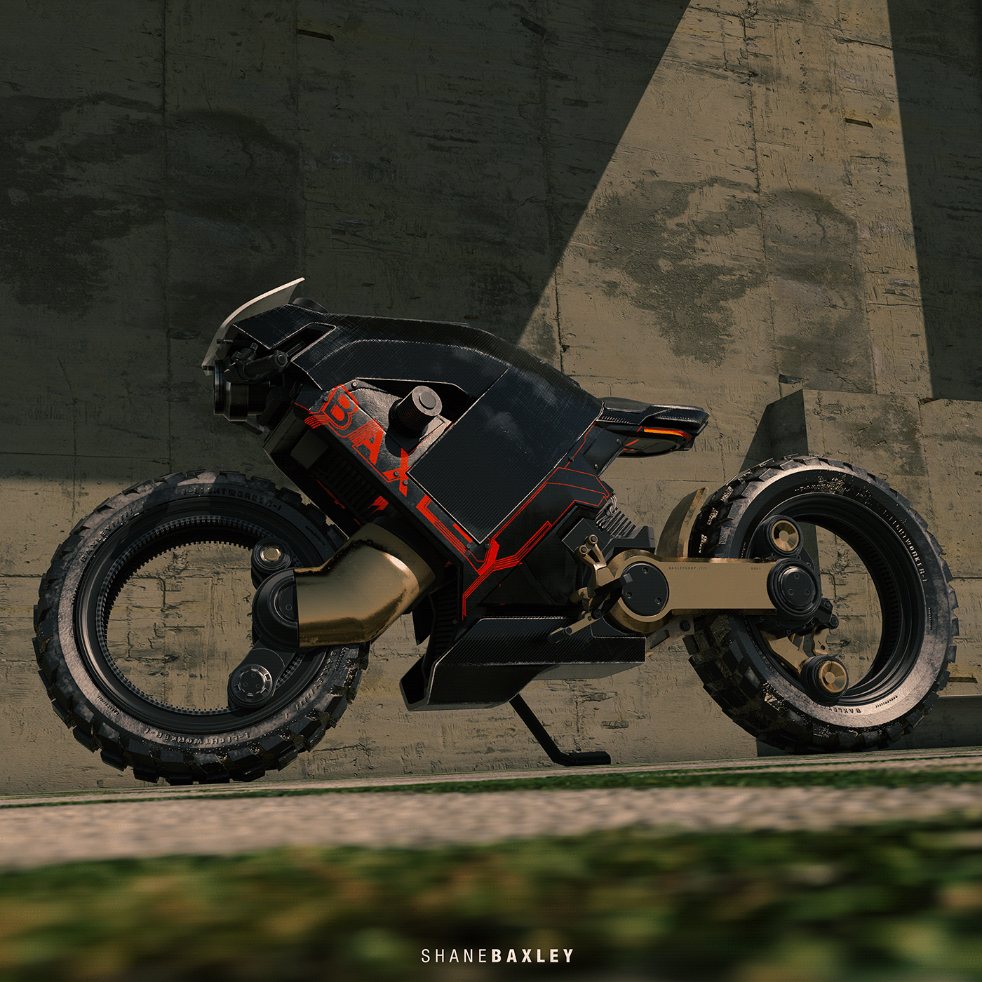 motorcycle，Baxley Moto，modeling，Render，
