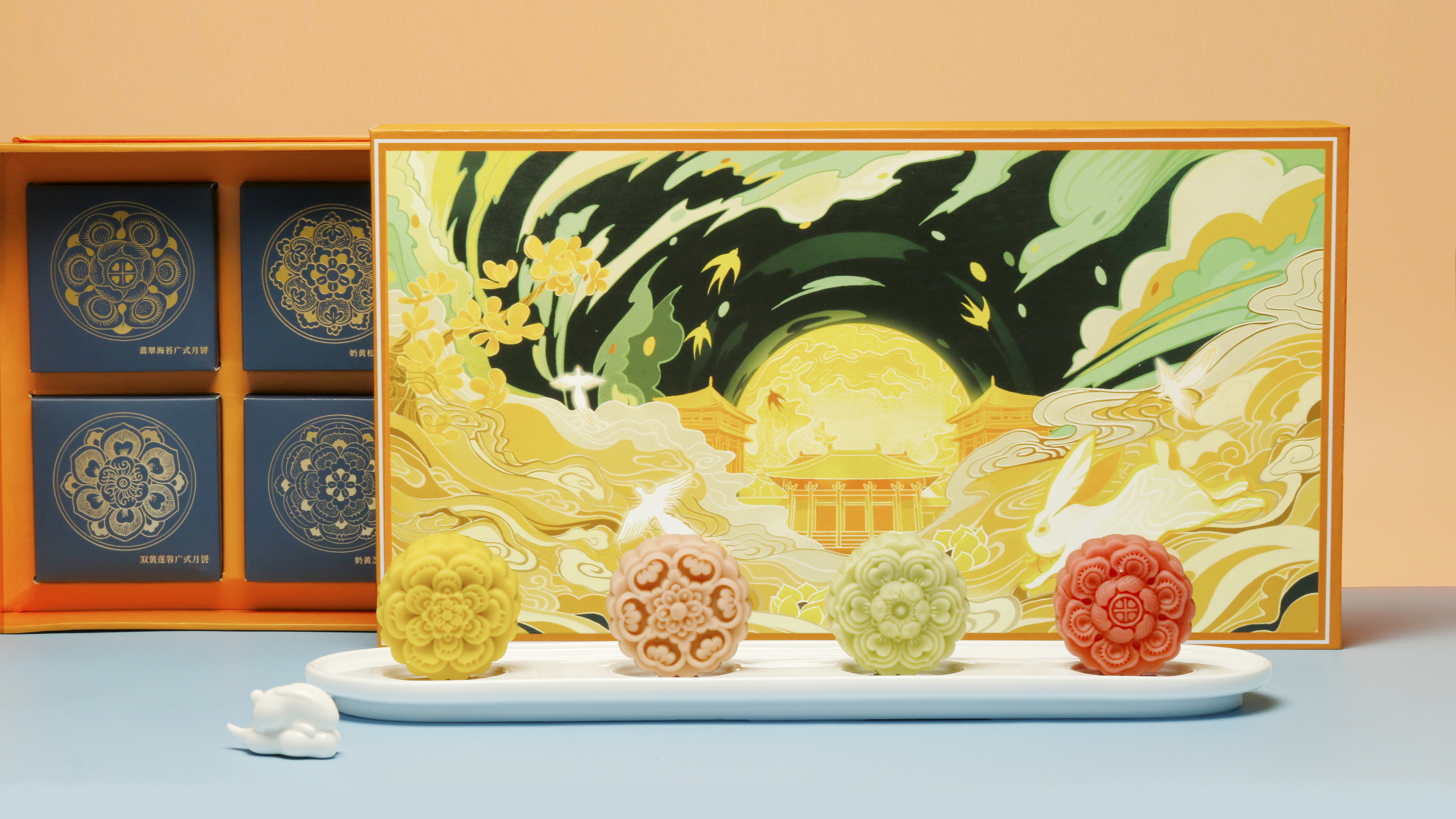 Moon cake gift box，Mid-autumn Festival，ceramics，
