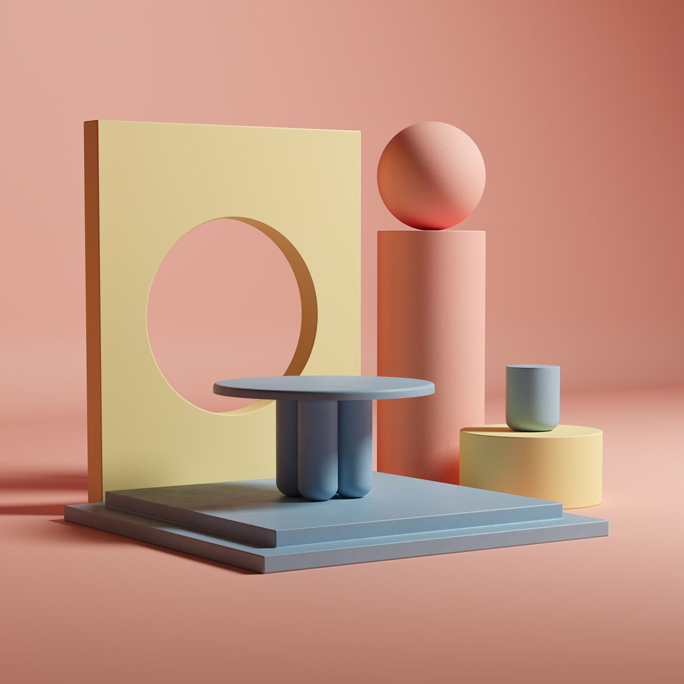 Set design，geometry，visualization，Table，chair，