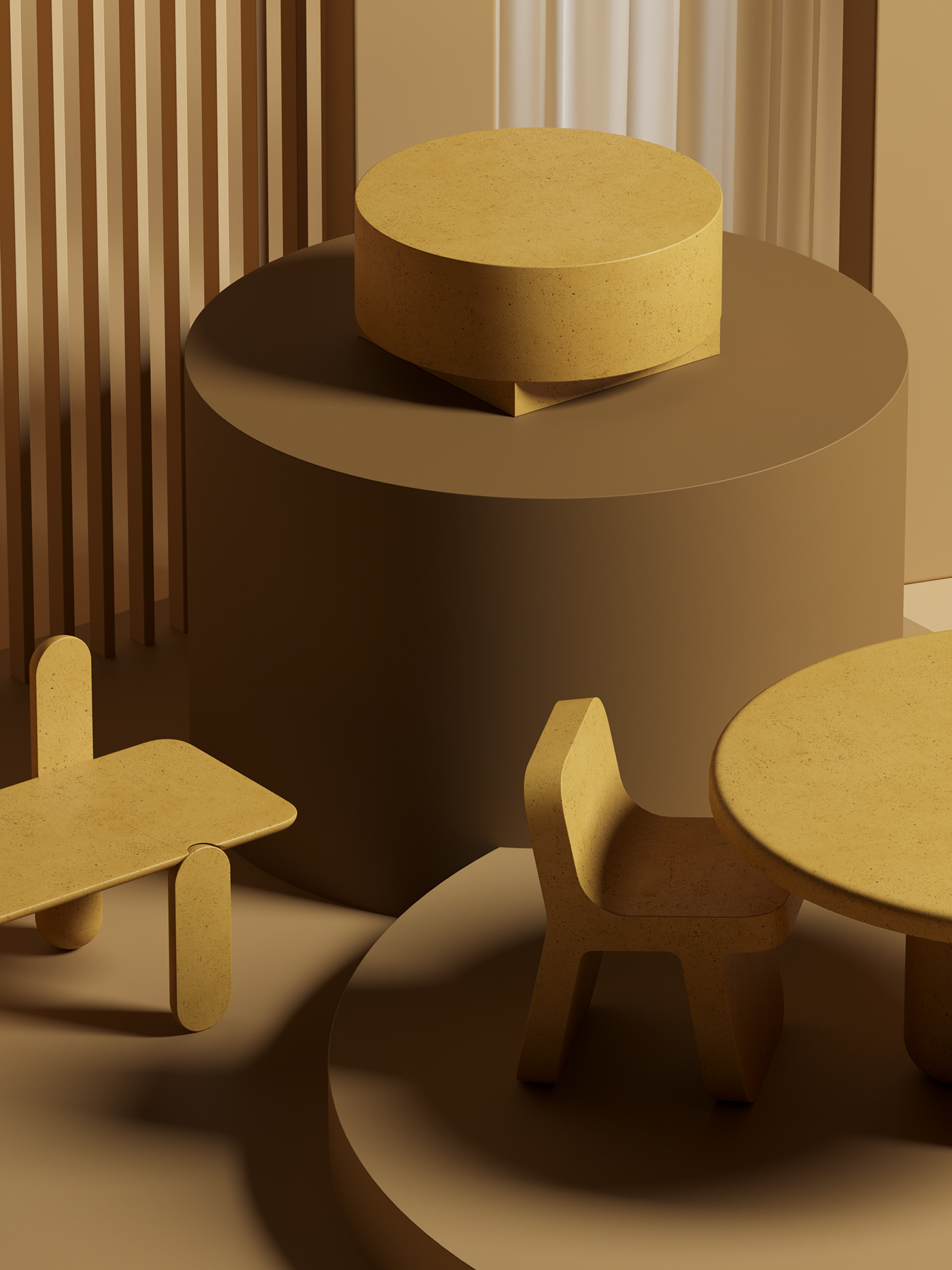Set design，geometry，visualization，Table，chair，