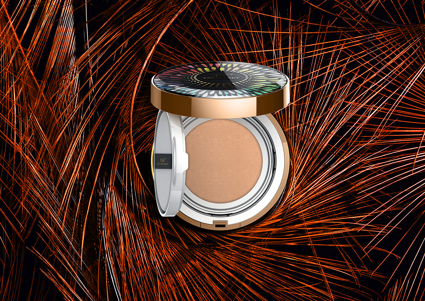 air cushion，delicate，green，product design，Cosmetics，