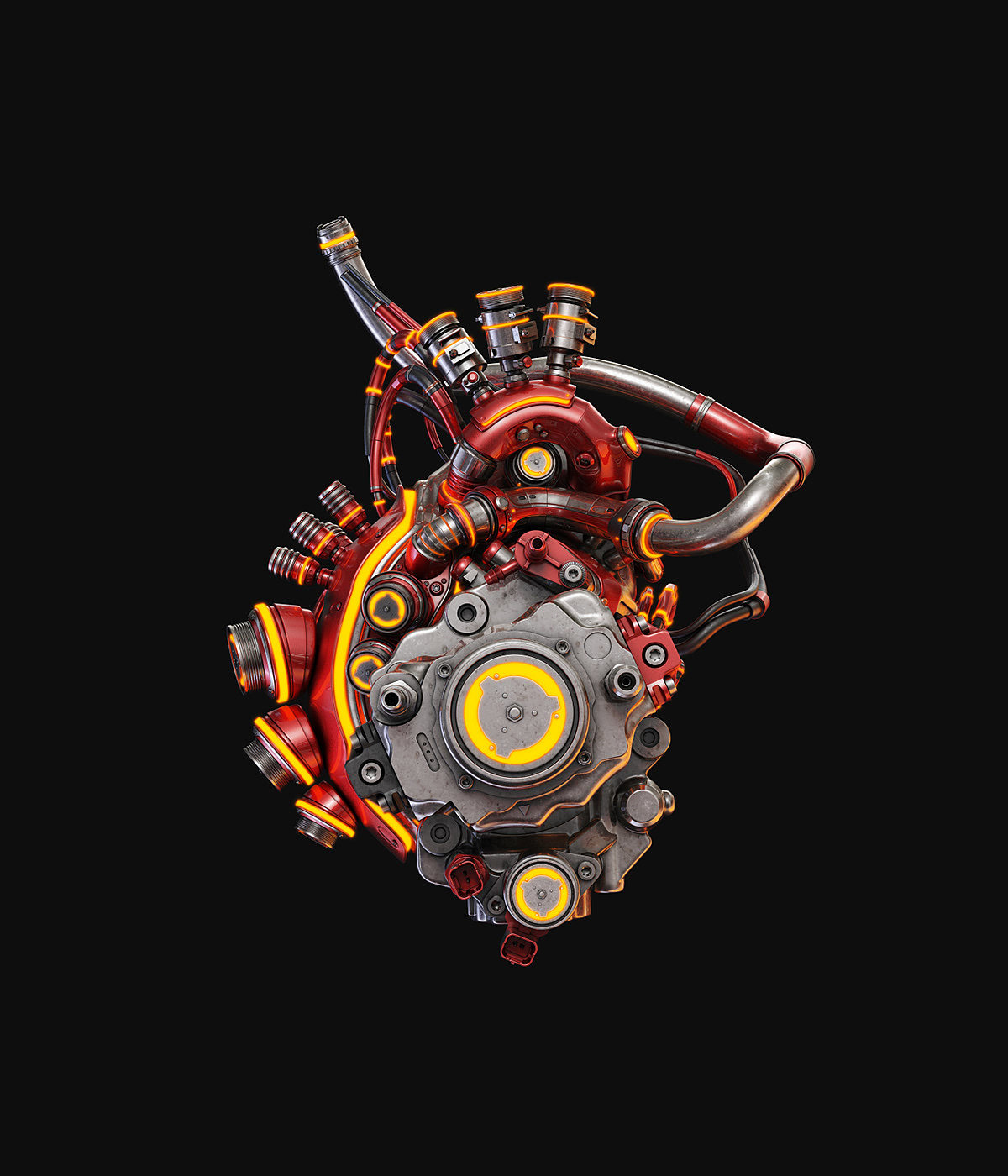 heart，Mechanics，Futurist，organ，science fiction，