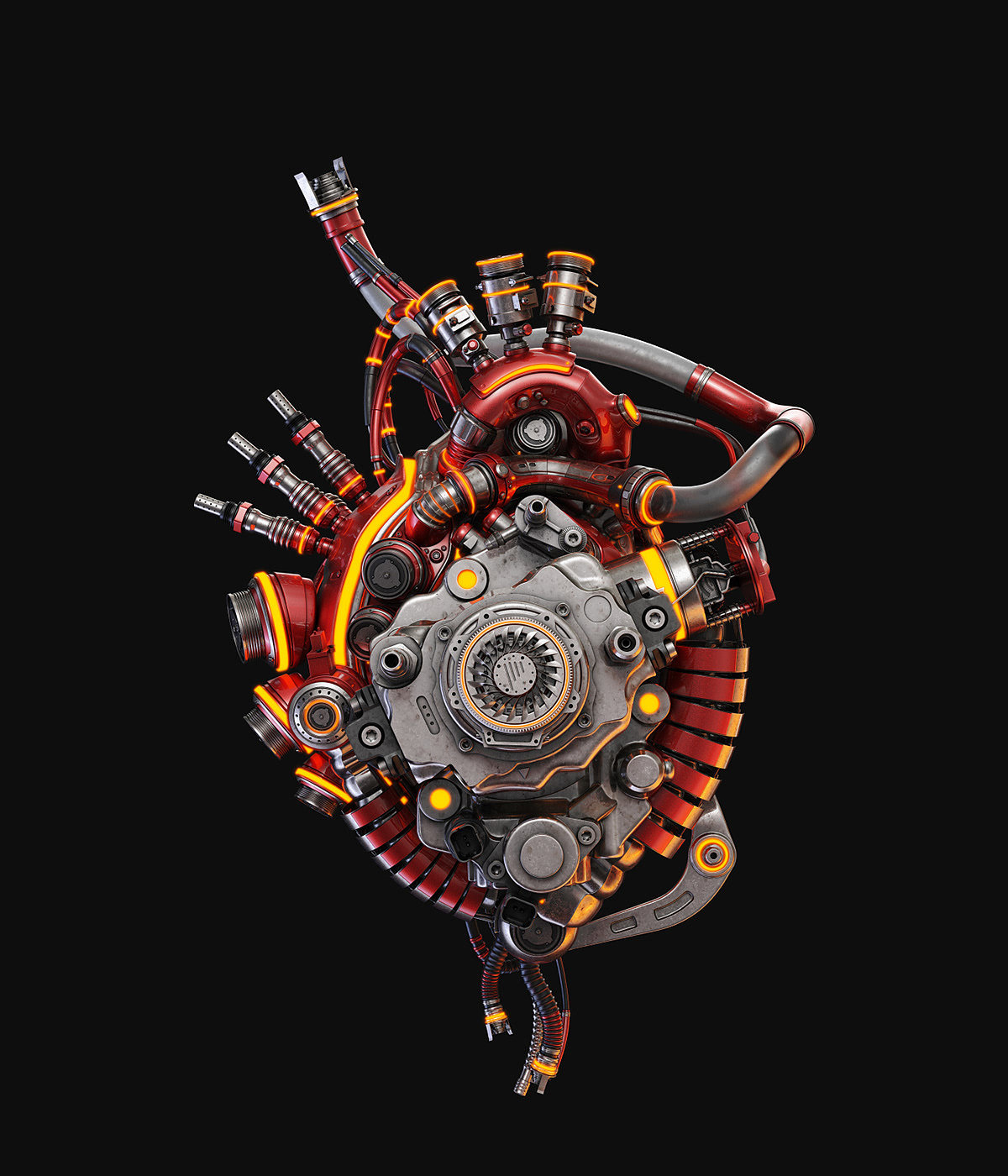 heart，Mechanics，Futurist，organ，science fiction，