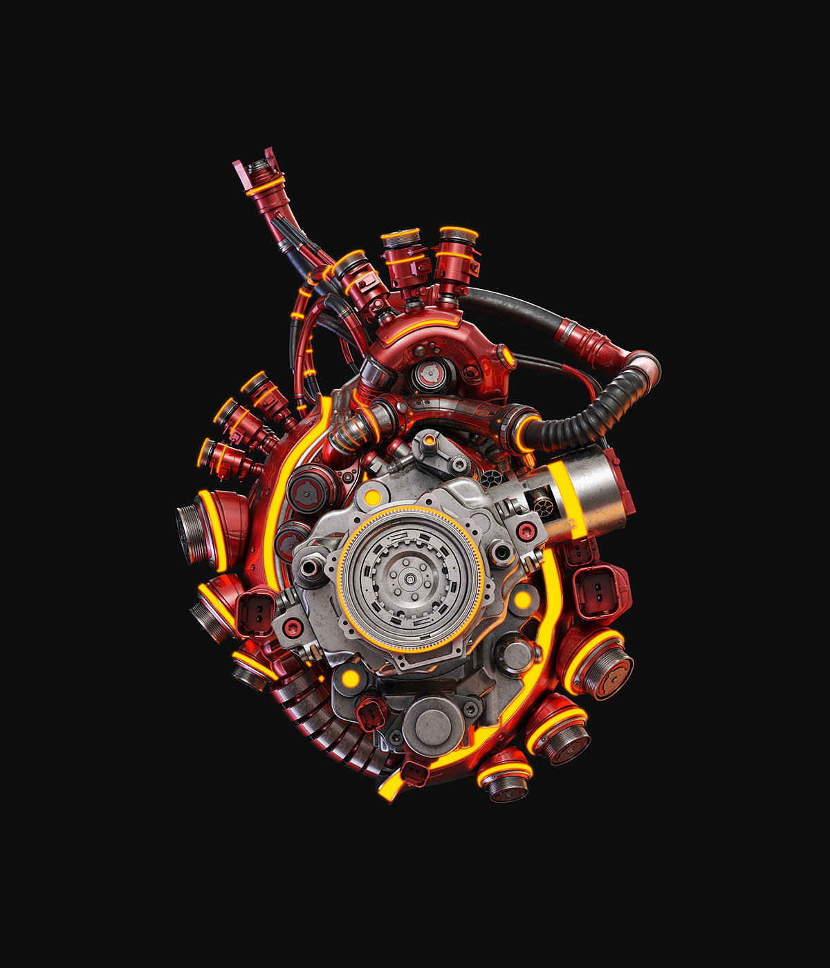 heart，Mechanics，Futurist，organ，science fiction，