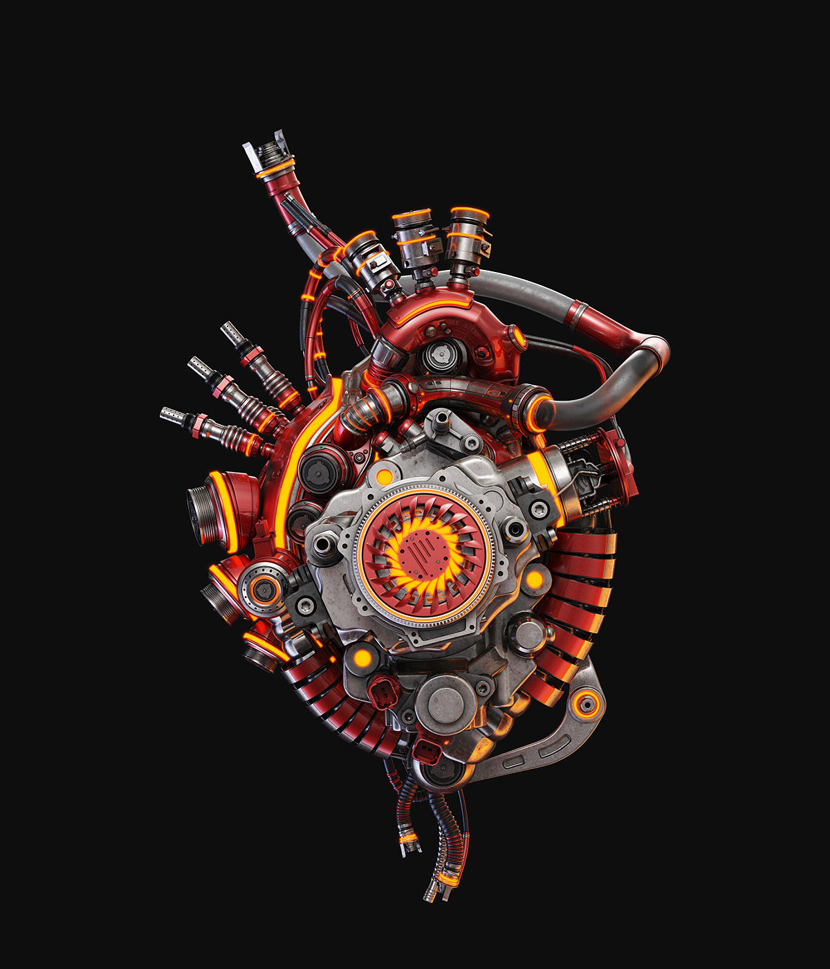 heart，Mechanics，Futurist，organ，science fiction，