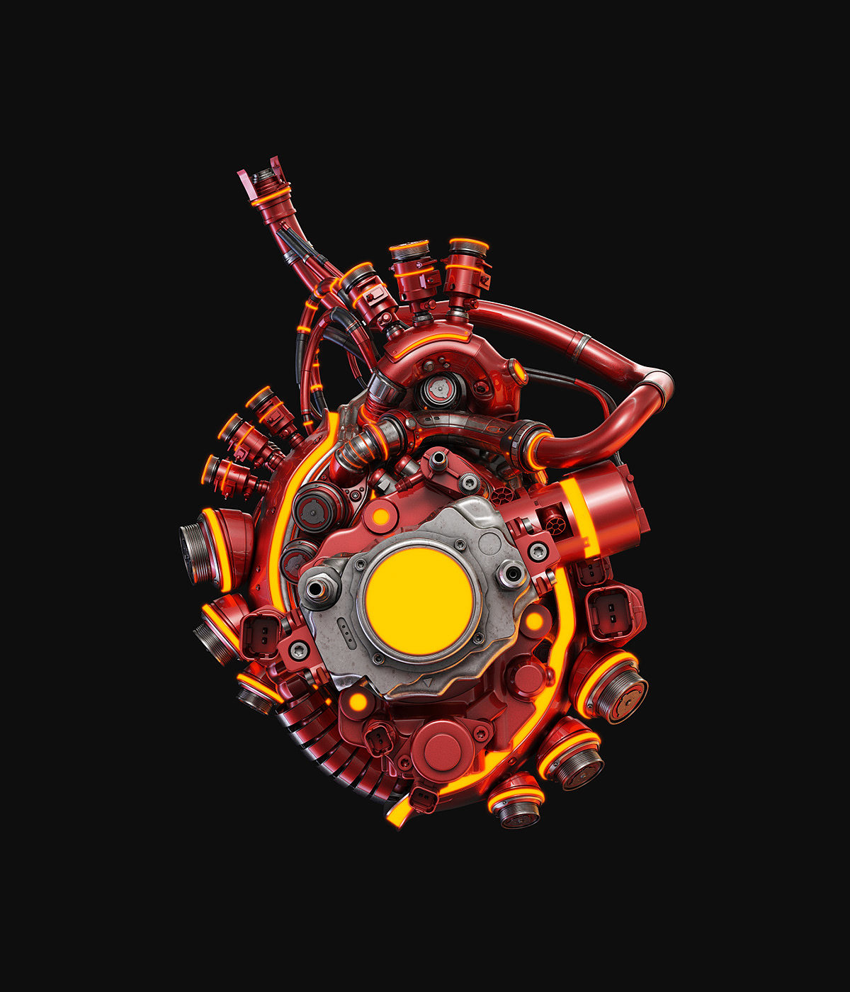 heart，Mechanics，Futurist，organ，science fiction，