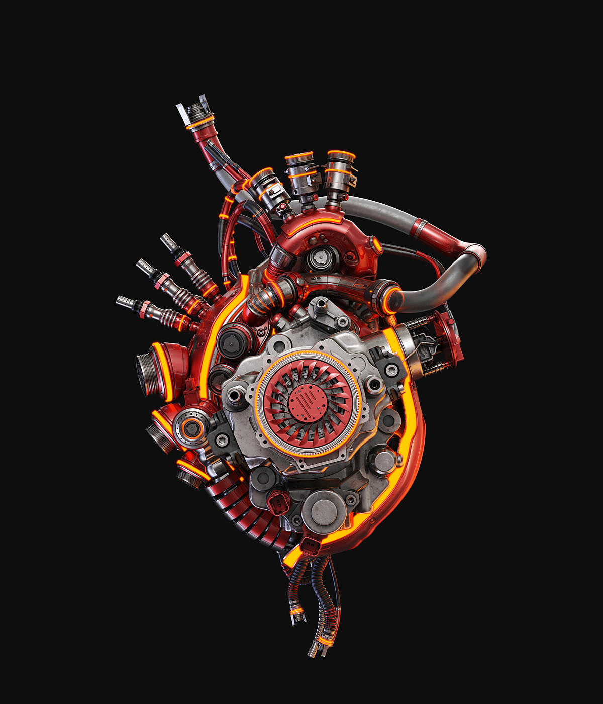 heart，Mechanics，Futurist，organ，science fiction，