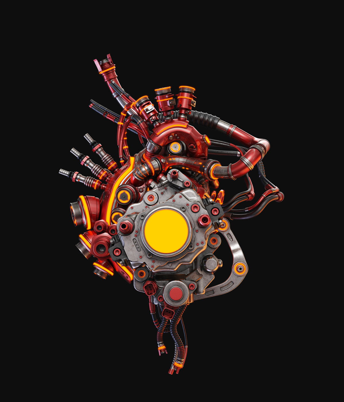 heart，Mechanics，Futurist，organ，science fiction，