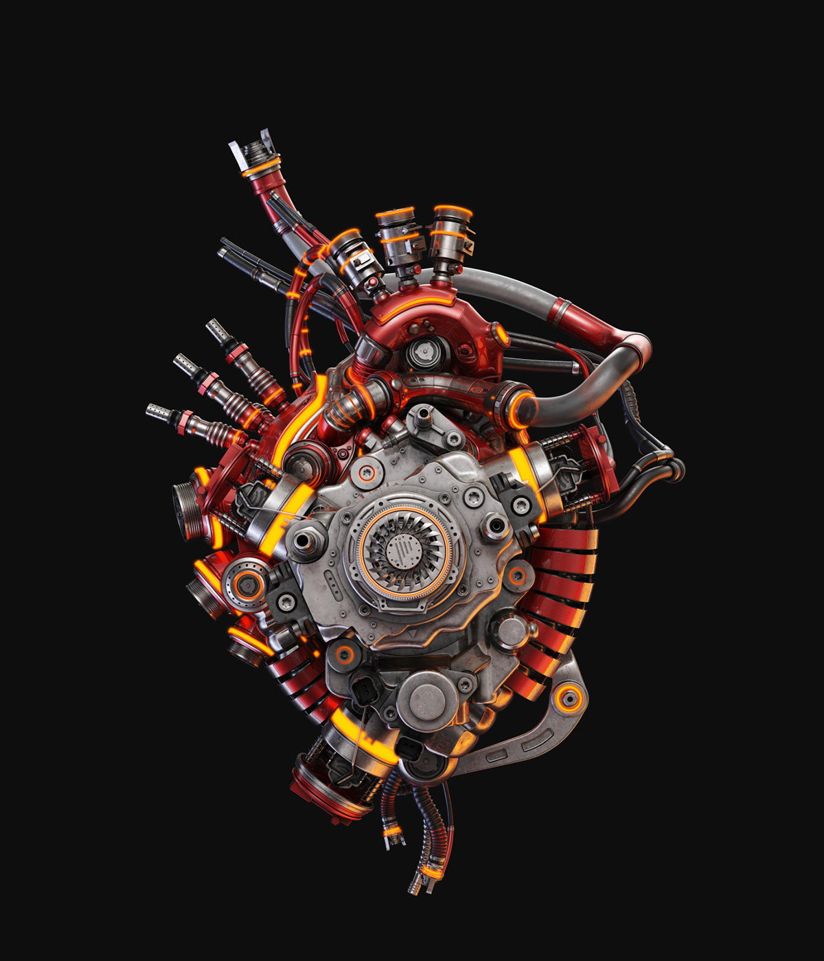 heart，Mechanics，Futurist，organ，science fiction，