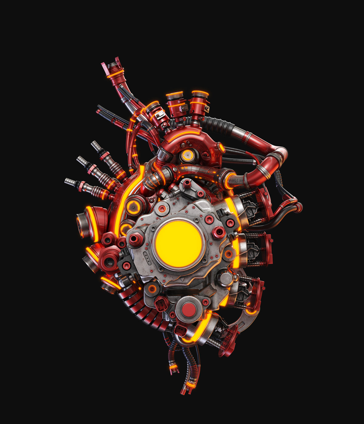 heart，Mechanics，Futurist，organ，science fiction，