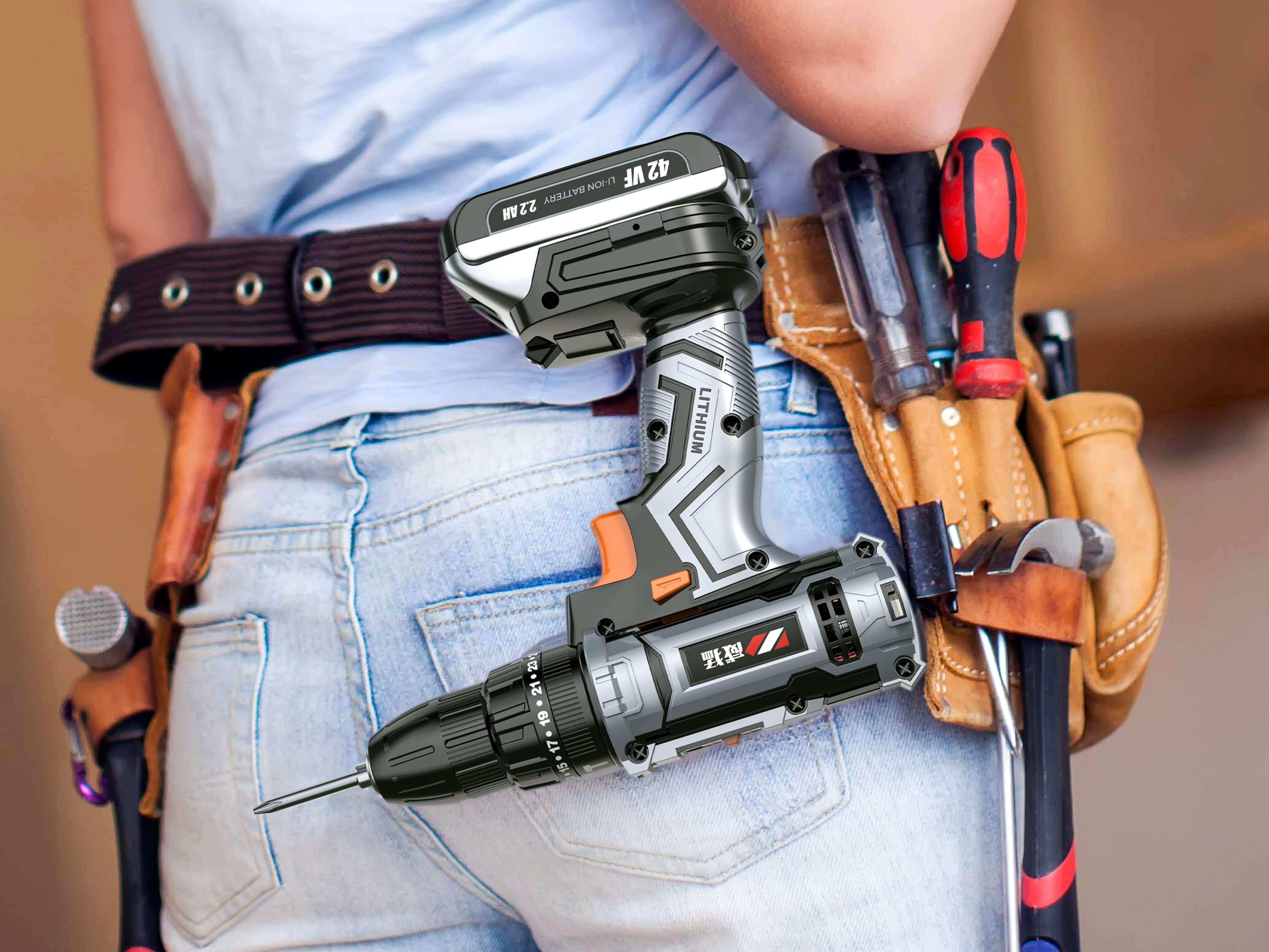 Hardware tools，Electric tool，Electric drill，keyshot，Product rendering，