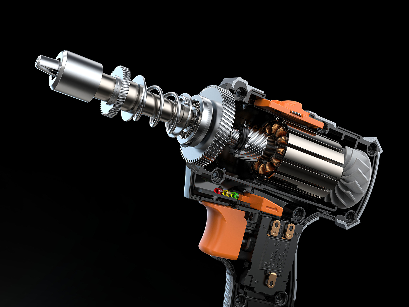 Hardware tools，Electric tool，Electric drill，keyshot，Product rendering，